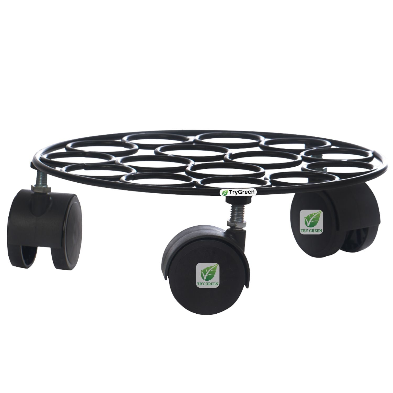 TryGreen Rings Wheel Rolling Plant Stand for Planters