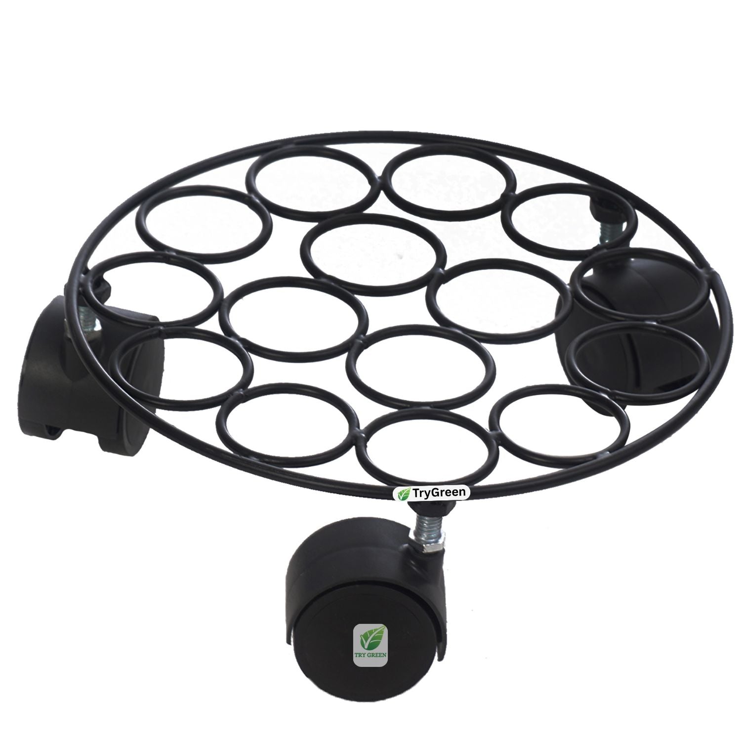 TryGreen Rings Wheel Rolling Plant Stand for Planters