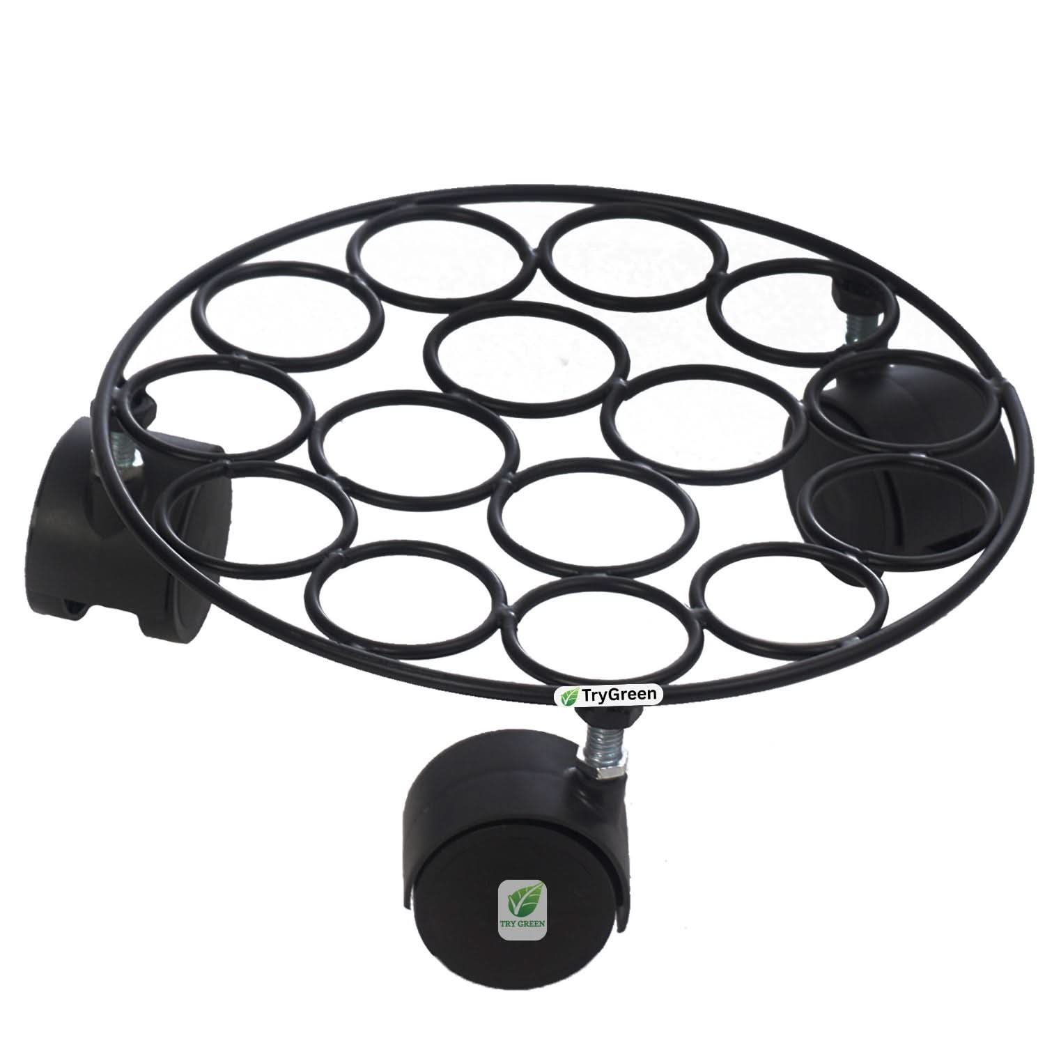 TryGreen Rings Wheel Rolling Plant Stand for Planters