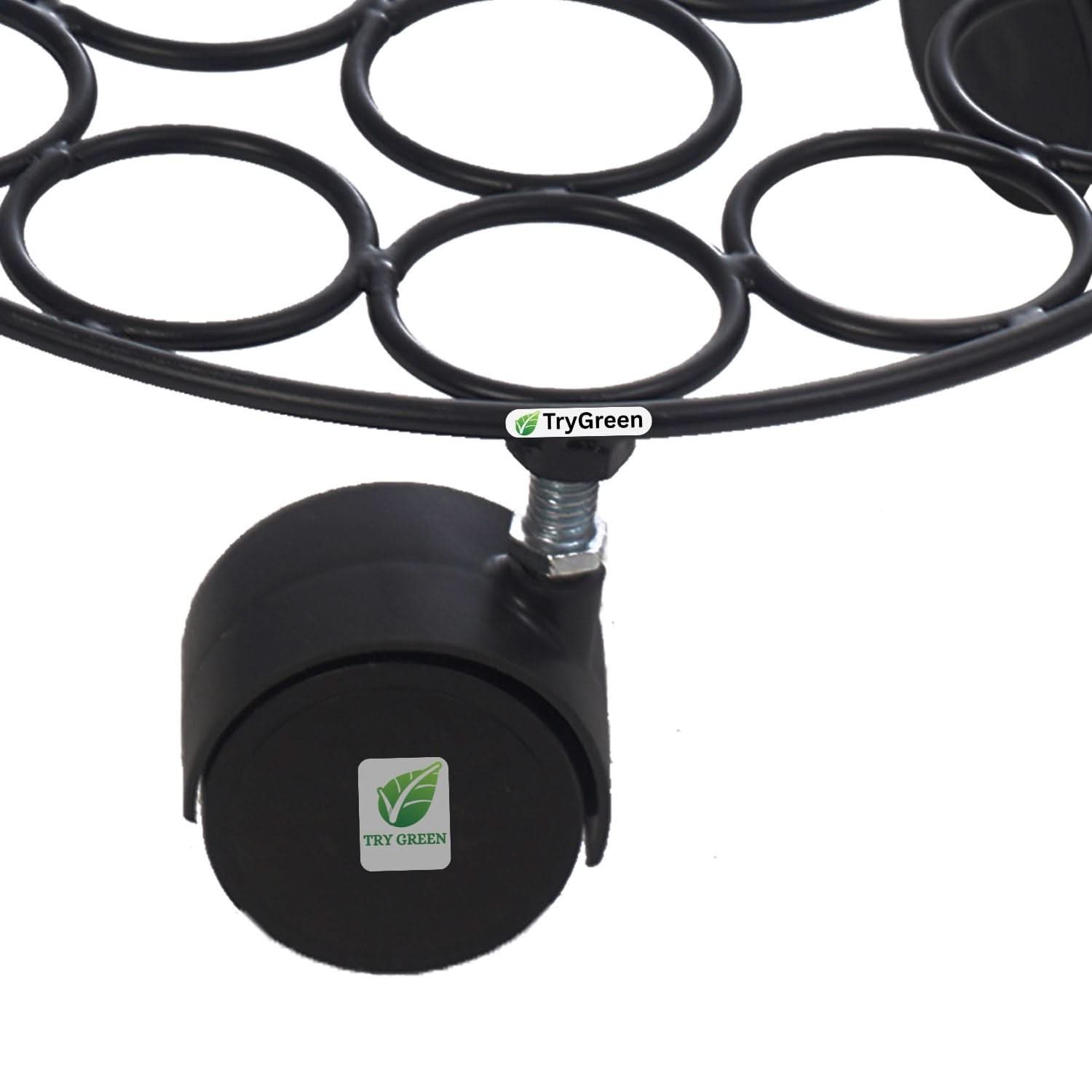 TryGreen Rings Wheel Rolling Plant Stand for Planters