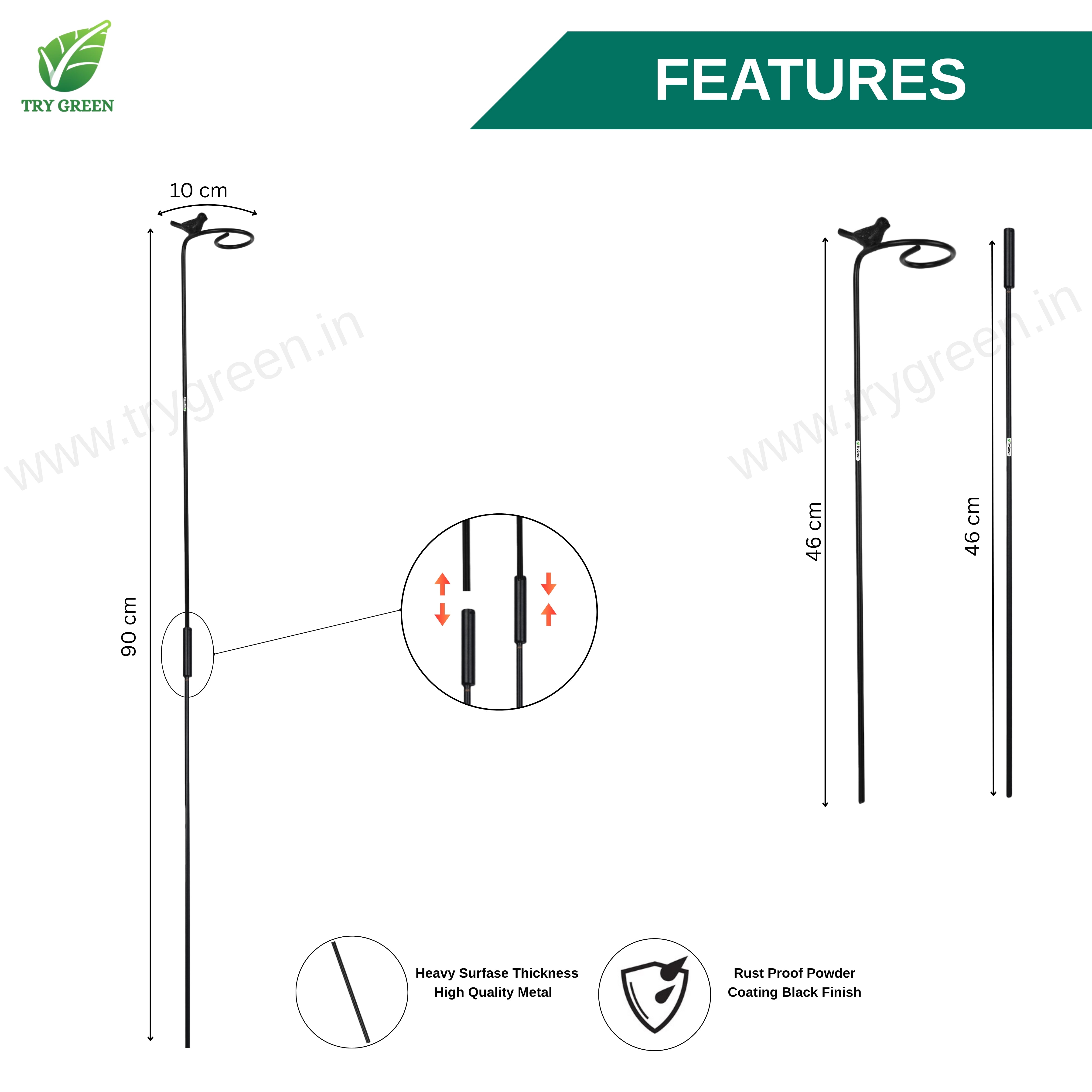 TryGreen- Double Strong Support Stakes for Garden