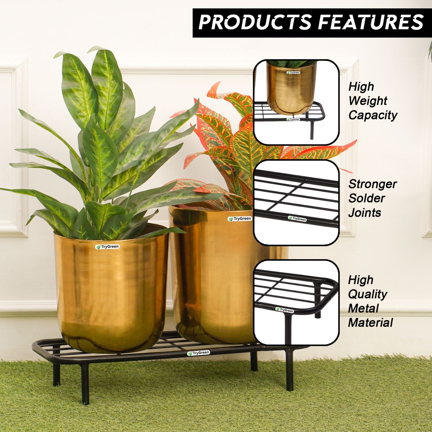 TryGreen Rudo Metal Pot Stands for Planters