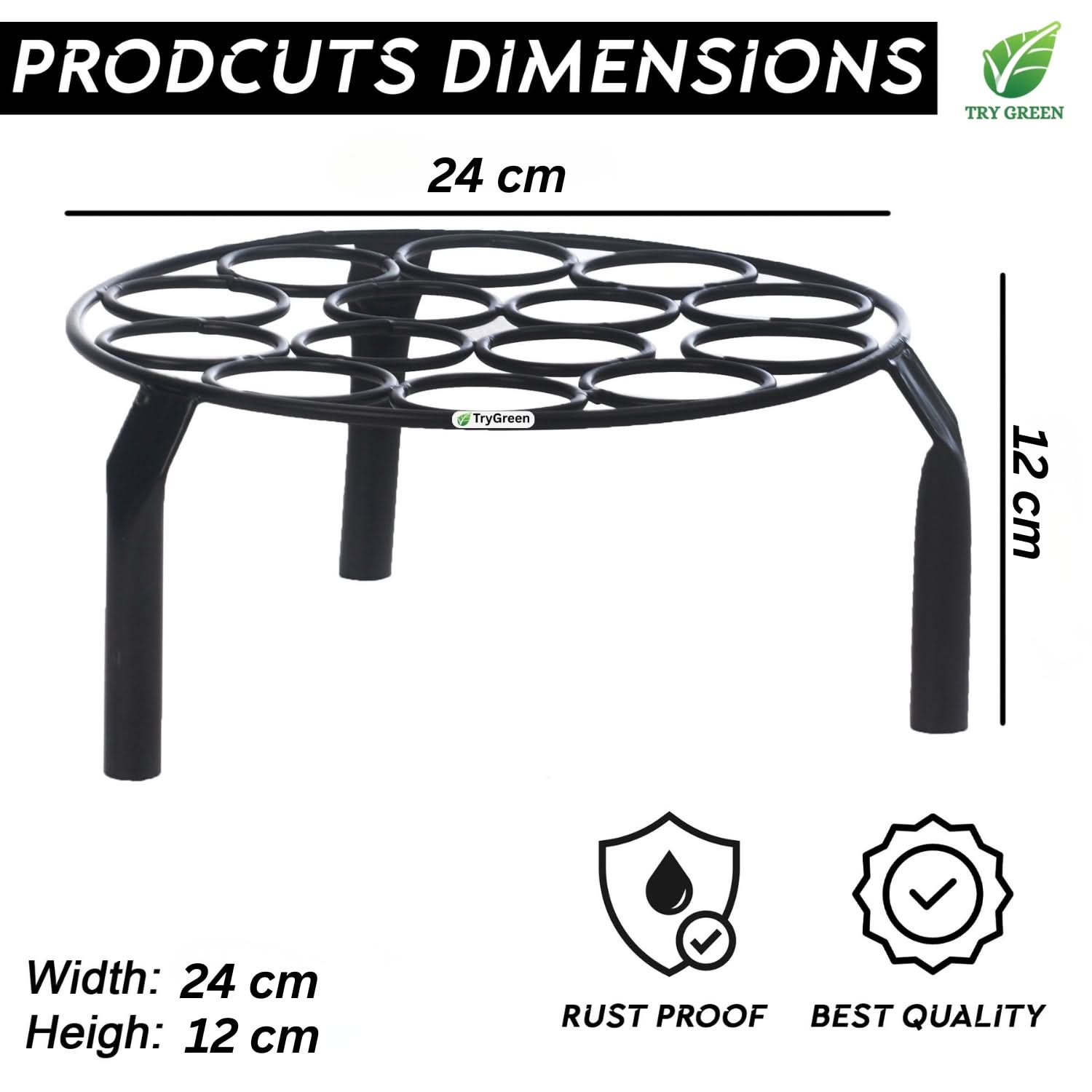 TryGreen Rivn Metal Pot Stands for Planters