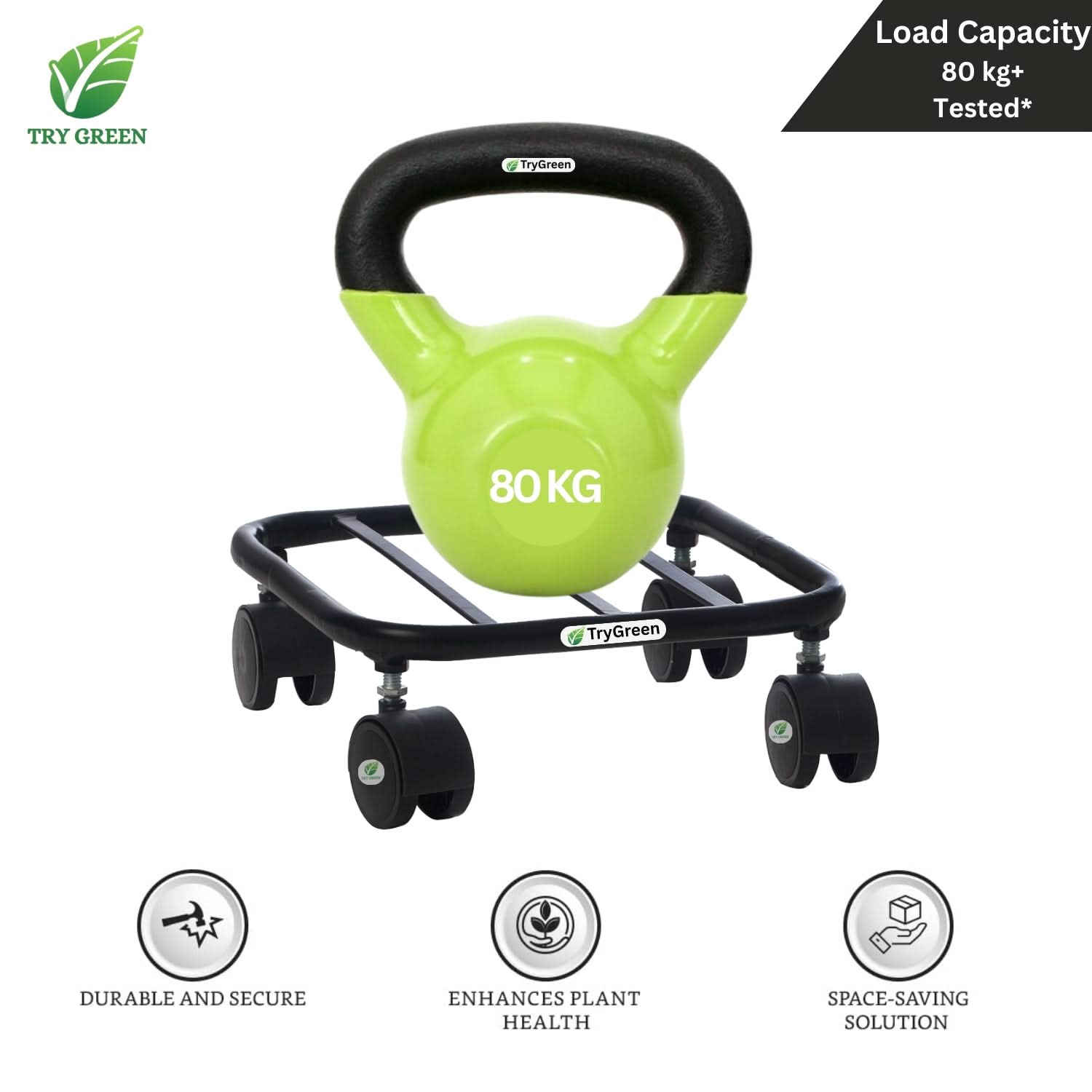 TryGreen Daze Wheel Rolling Plant Stand for Planters