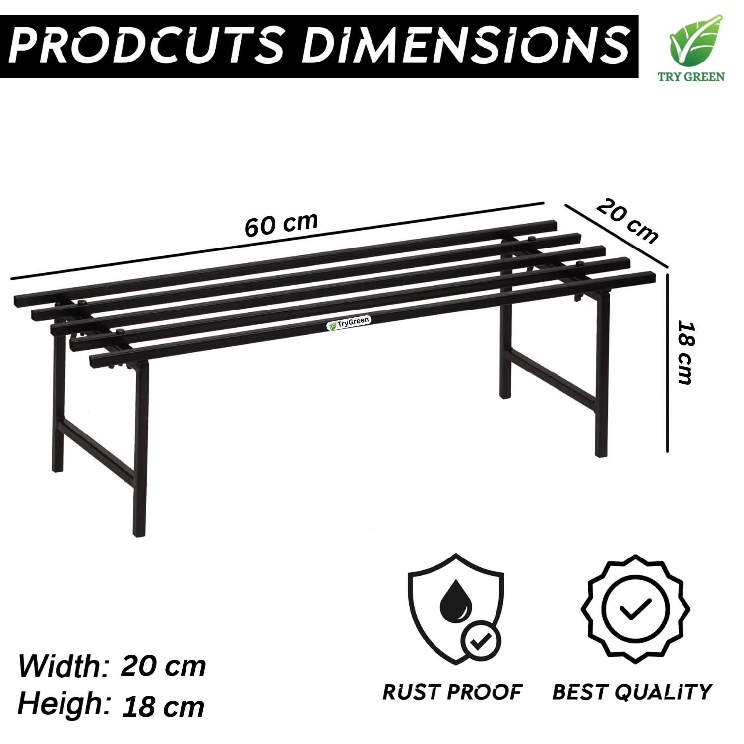 TryGreen Hexa Metal Pot Stands for Planters