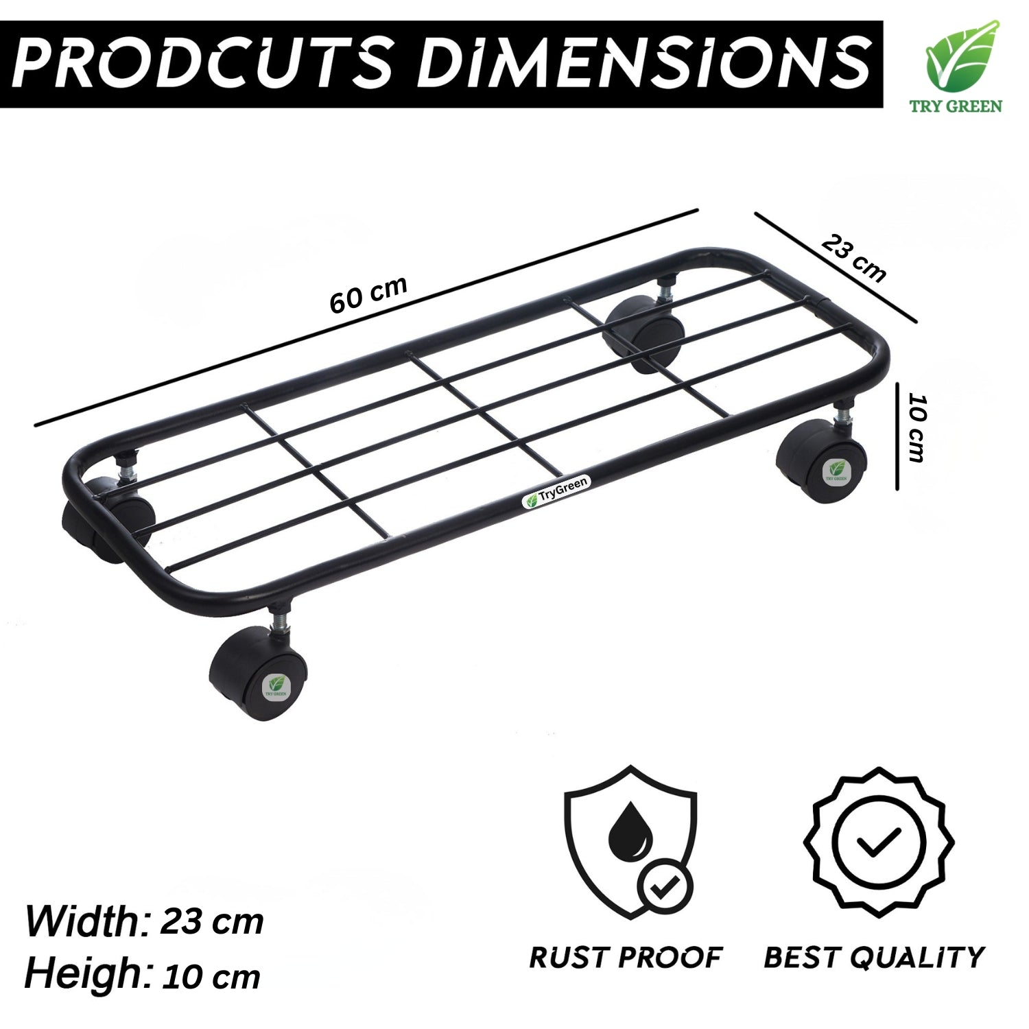 TryGreen Ivy Wheel Rolling Plant Stand for Planters