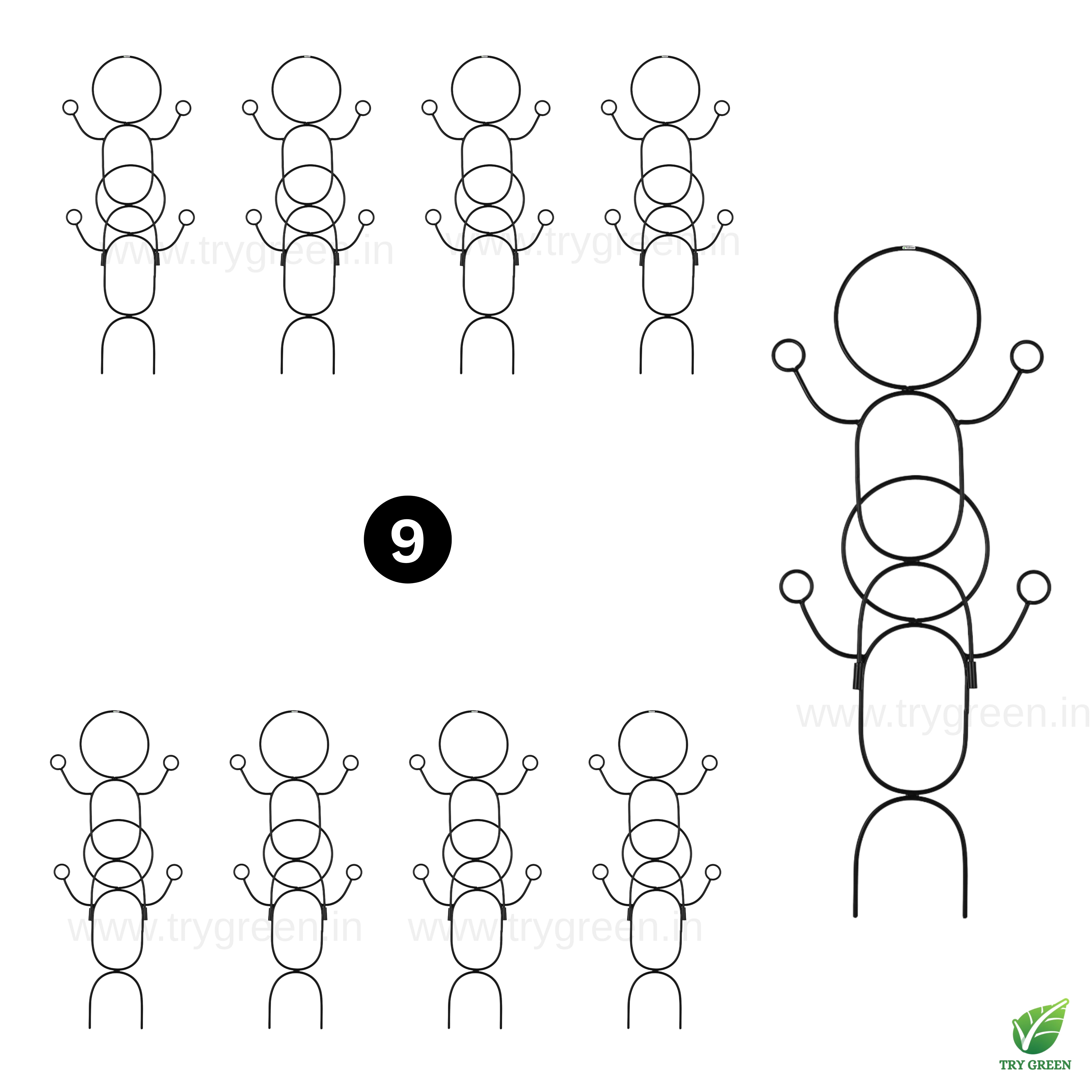 TryGreen-Double Dance-Strong Support Stakes for Garden