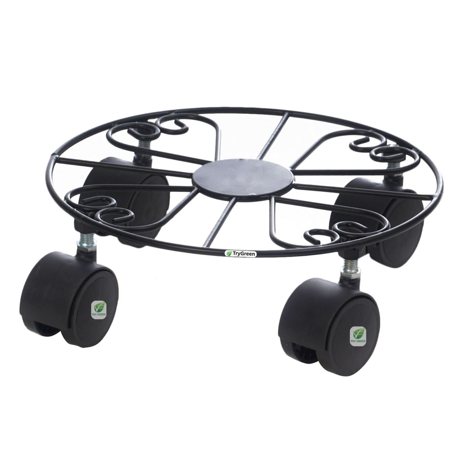 TryGreen Fyra Wheel Rolling Plant Stand for Planters
