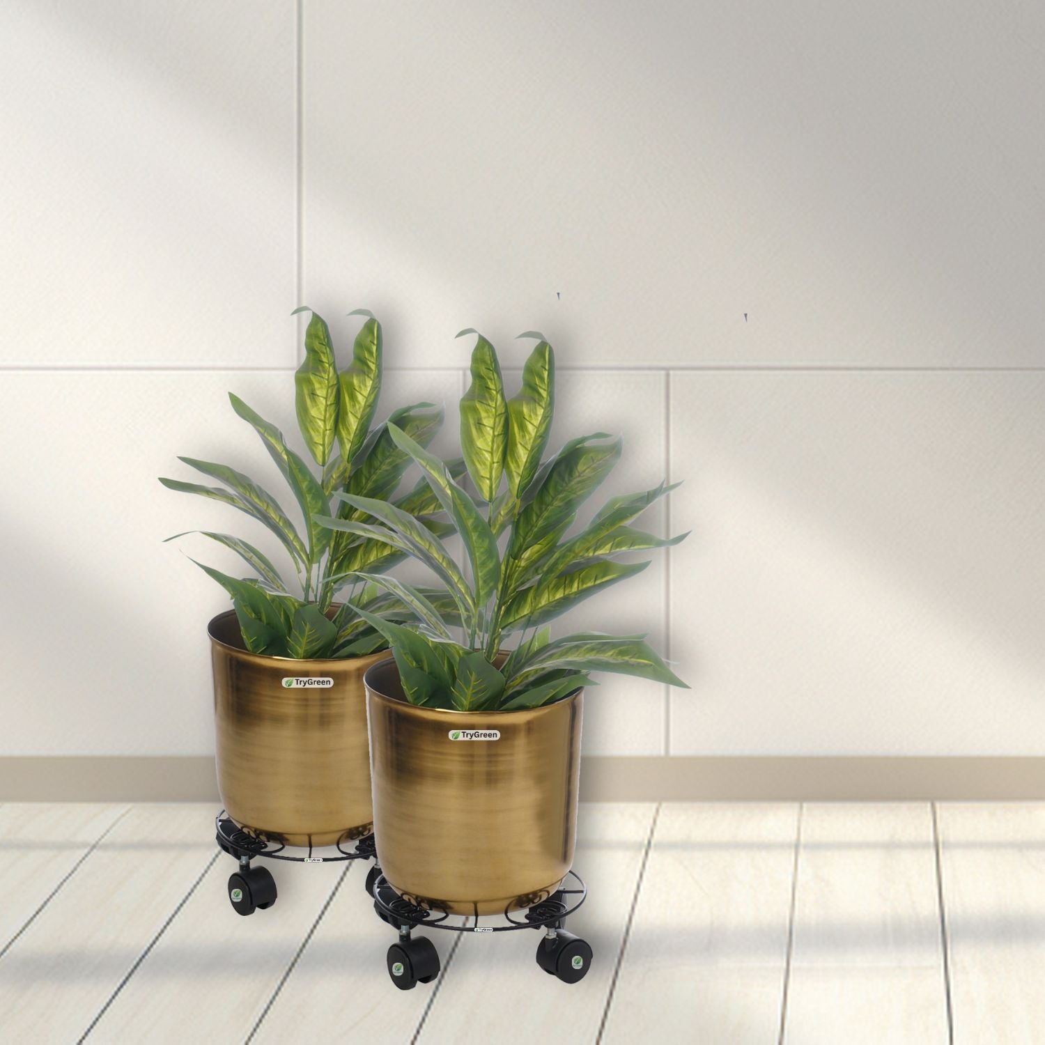 TryGreen Fyra Wheel Rolling Plant Stand for Planters