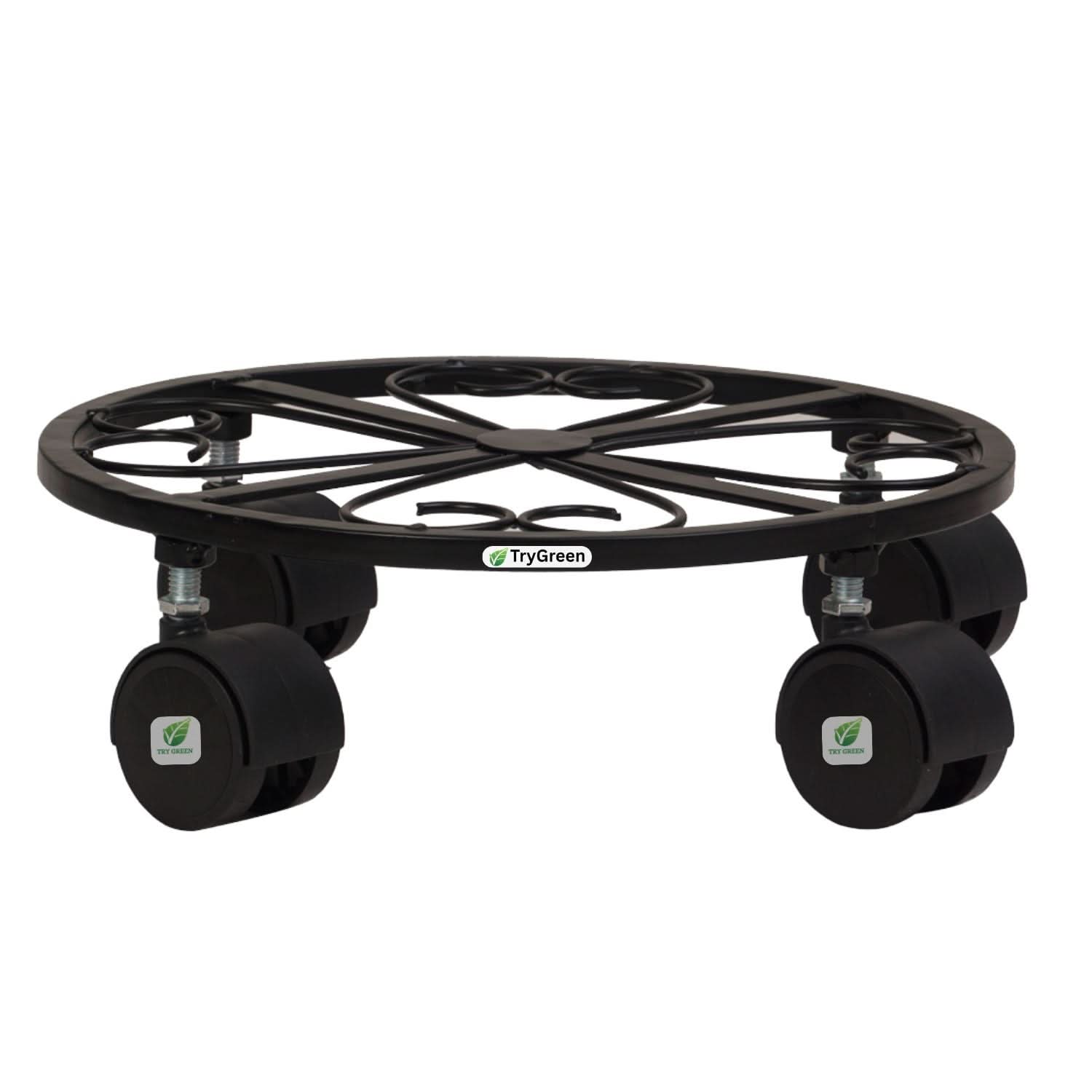TryGreen Luna Wheel Rolling Plant Stand for Planters