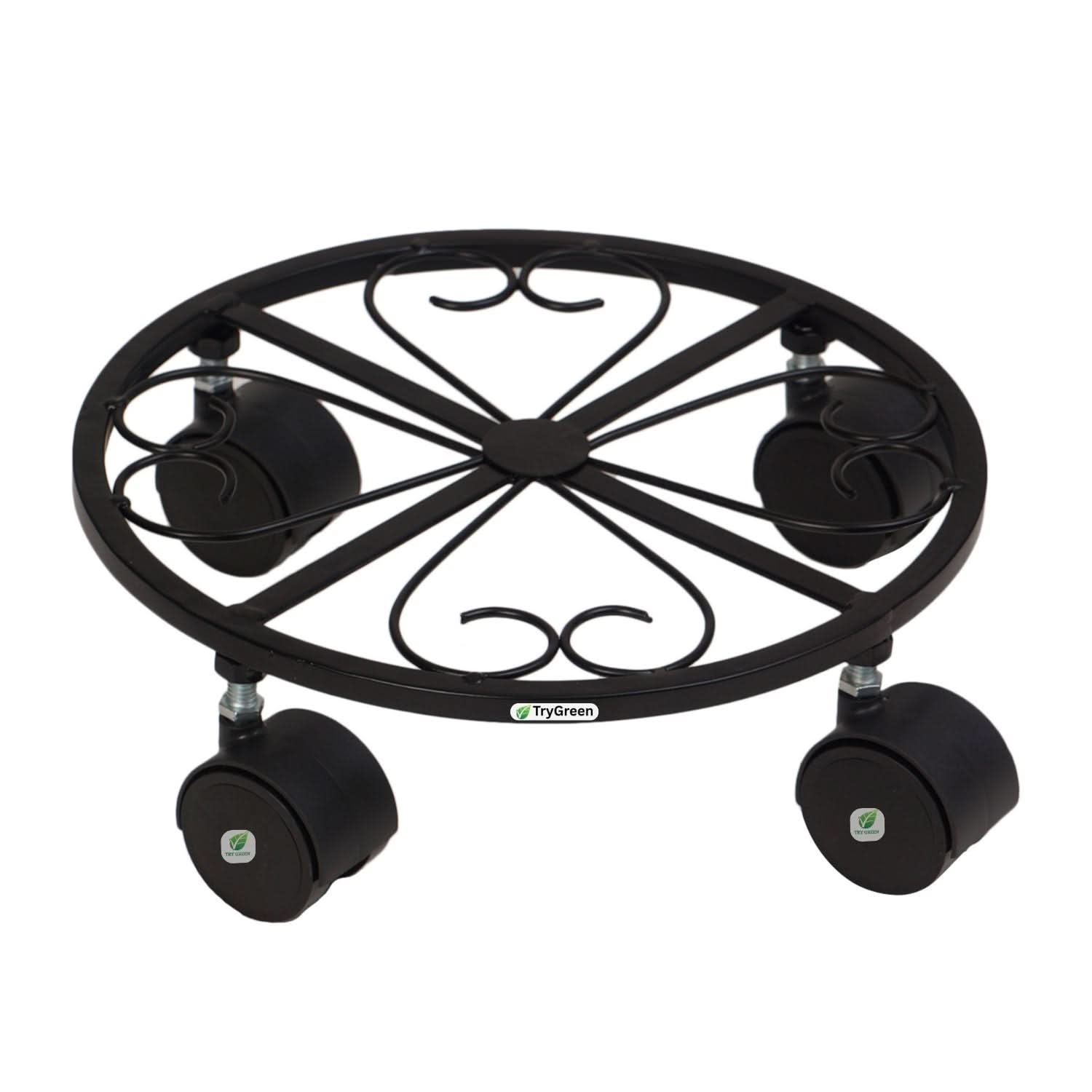 TryGreen Luna Wheel Rolling Plant Stand for Planters