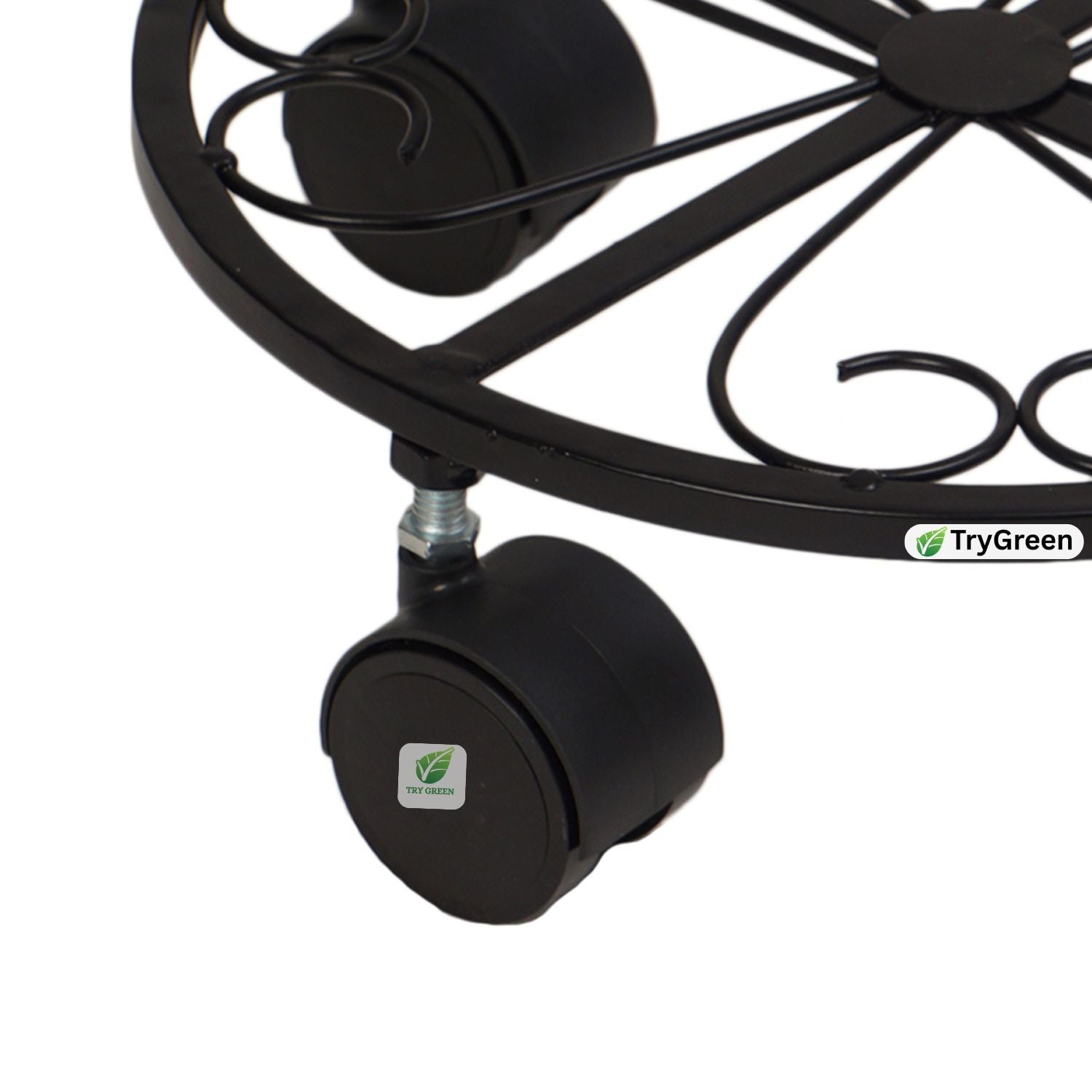 TryGreen Luna Wheel Rolling Plant Stand for Planters