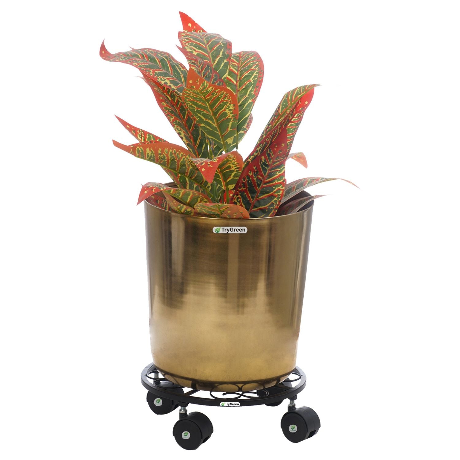 TryGreen Luna Wheel Rolling Plant Stand for Planters
