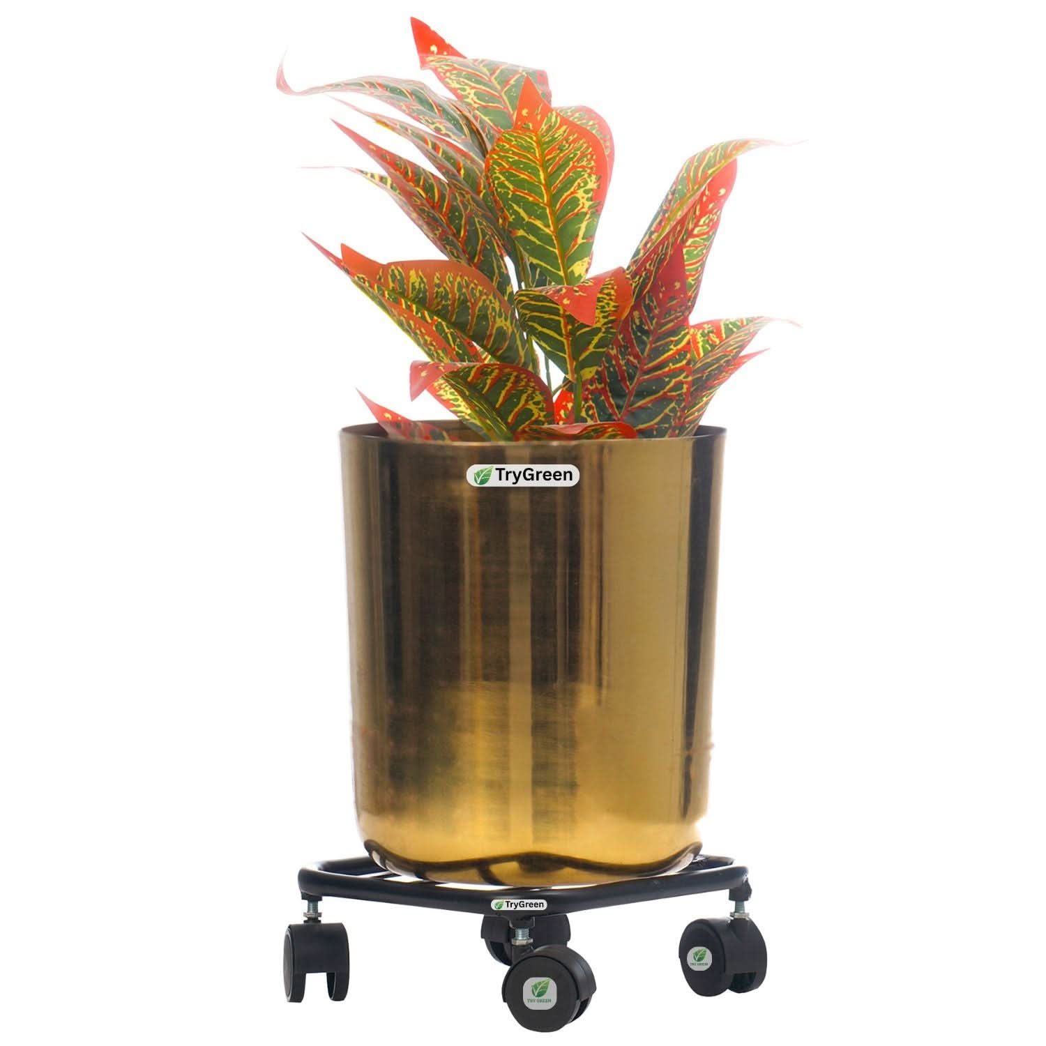 TryGreen Daze Wheel Rolling Plant Stand for Planters