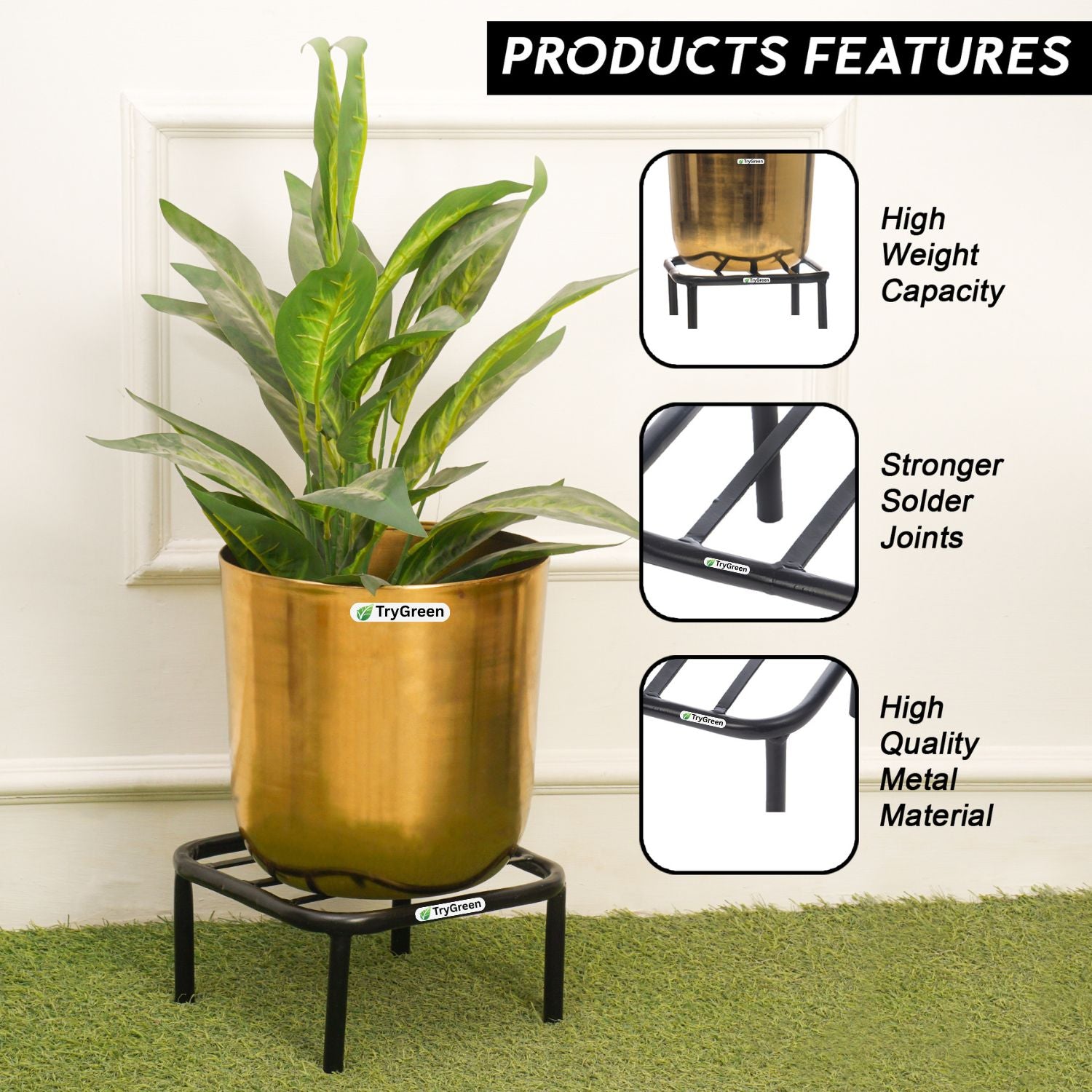 TryGreen Dray Metal Pot Stands for Planters