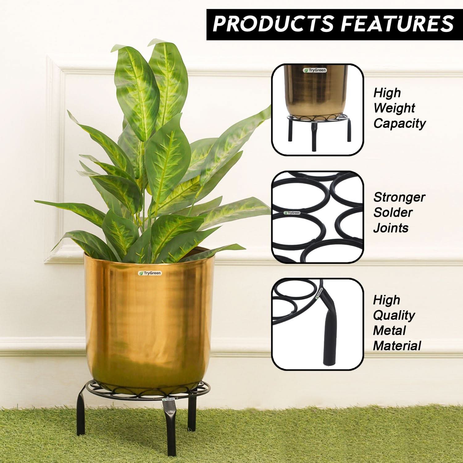 TryGreen Rivn Metal Pot Stands for Planters