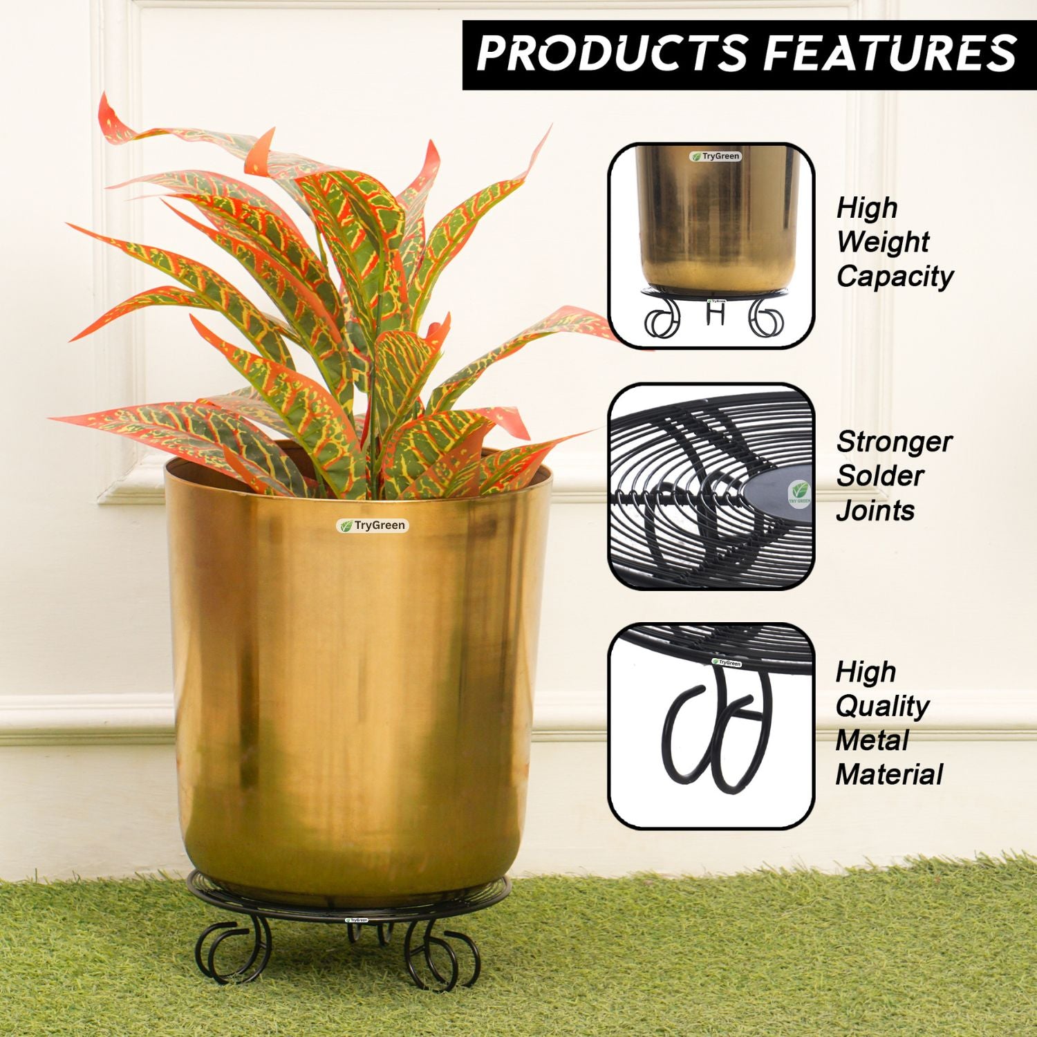 TryGreen Vorn Metal Pot Stands for Planters