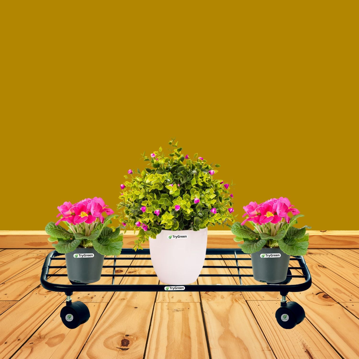 TryGreen Ivy Wheel Rolling Plant Stand for Planters