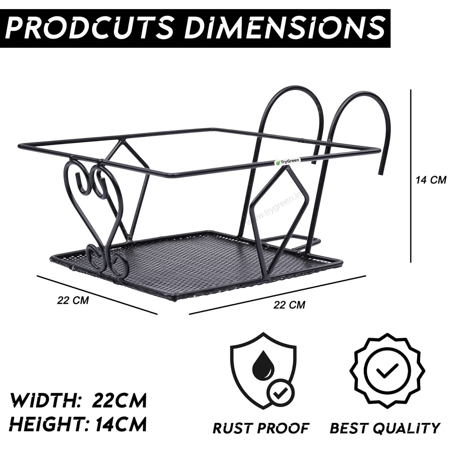 TryGreen – Ragro Metal Railing Stand for Balcony & Railing Decor
