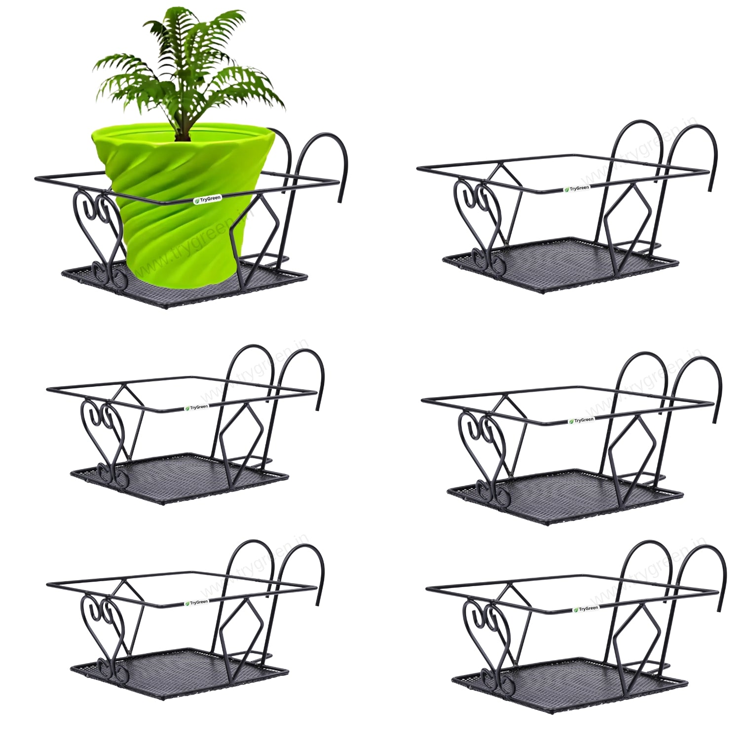 TryGreen – Ragro Metal Railing Stand for Balcony & Railing Decor