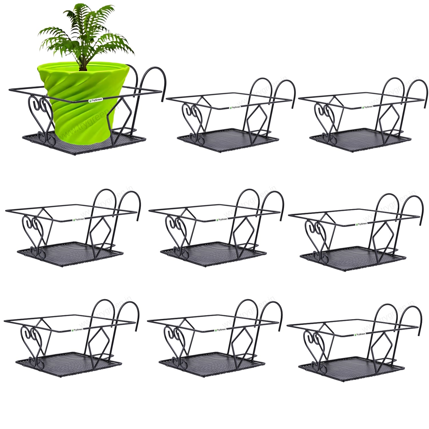 TryGreen – Ragro Metal Railing Stand for Balcony & Railing Decor