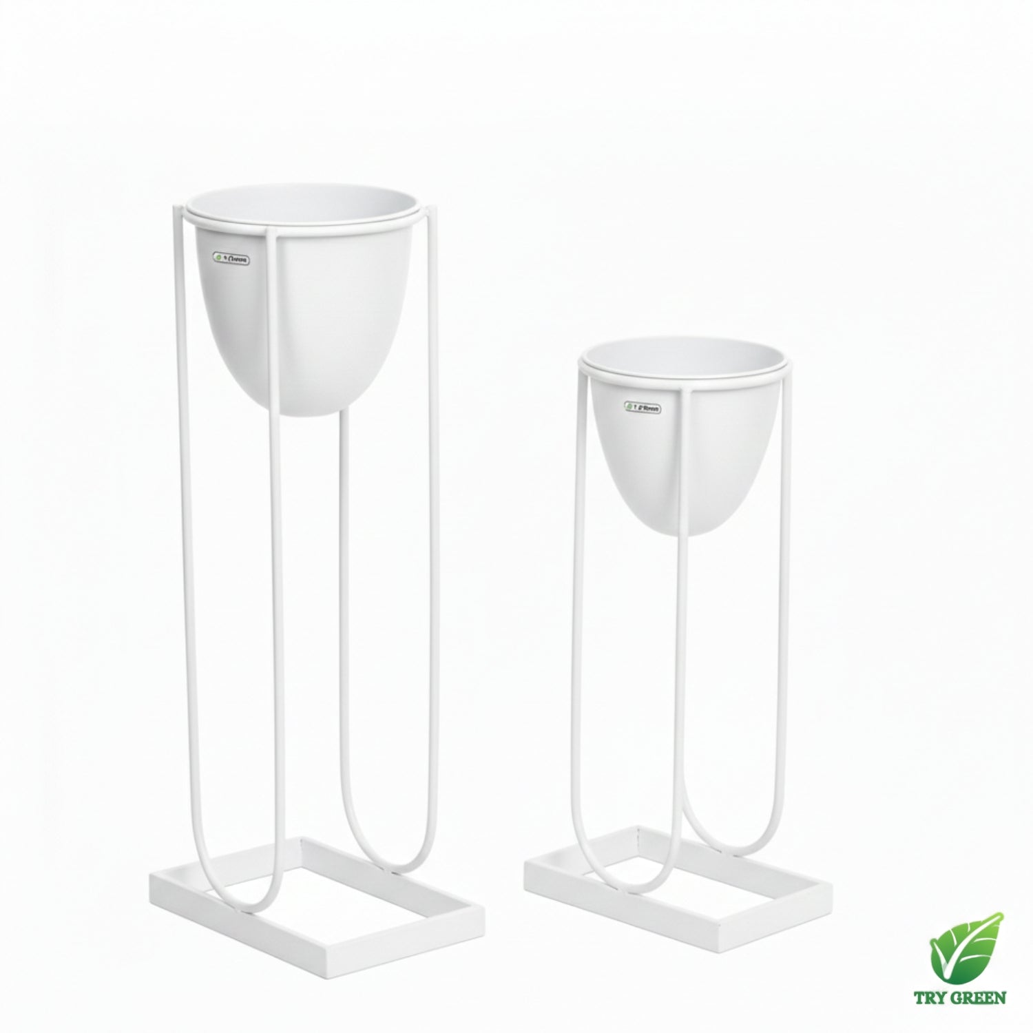 TryGreen- Flora Stylish Pots with Stands for Elegant Spaces(White)