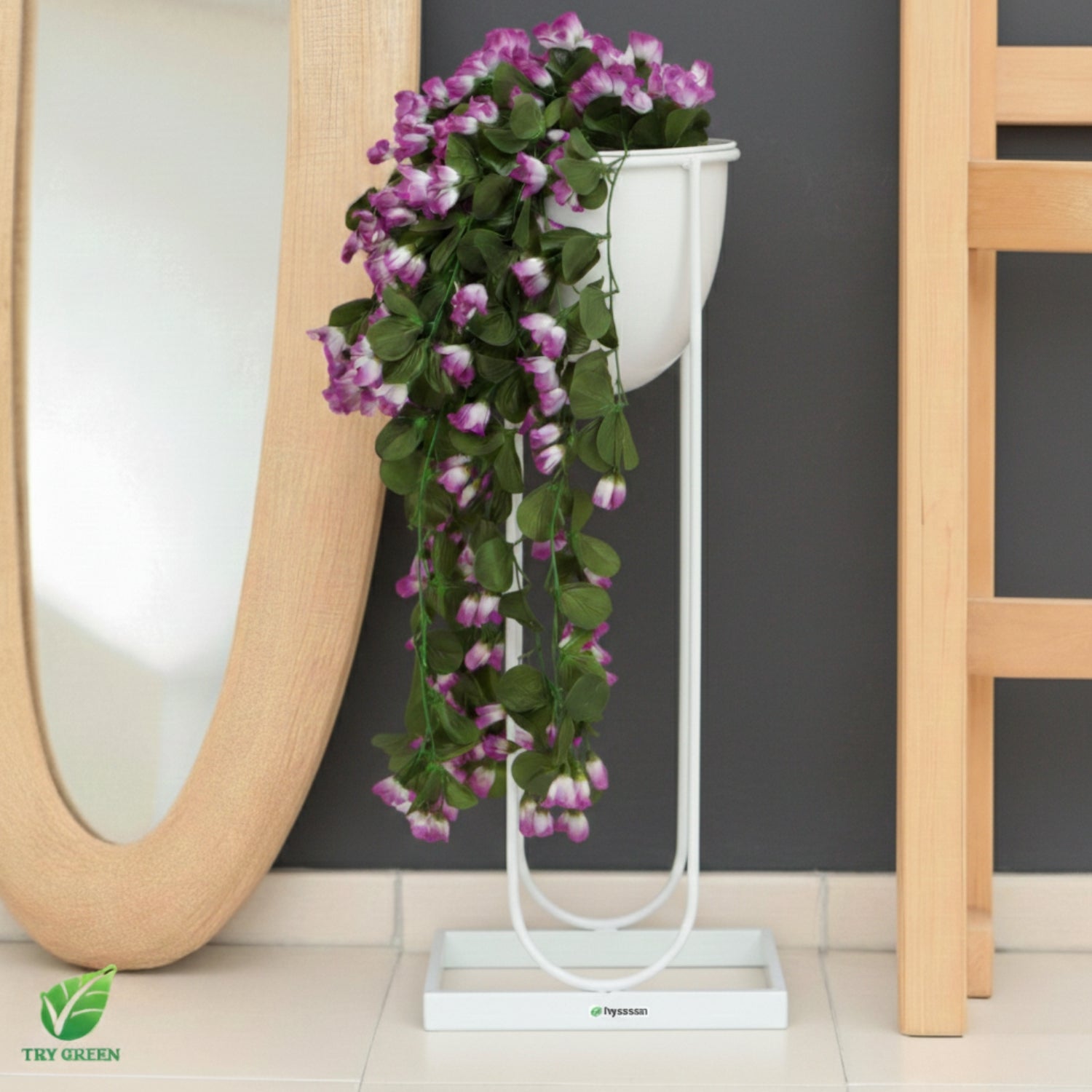 TryGreen- Flora Stylish Pots with Stands for Elegant Spaces(White)