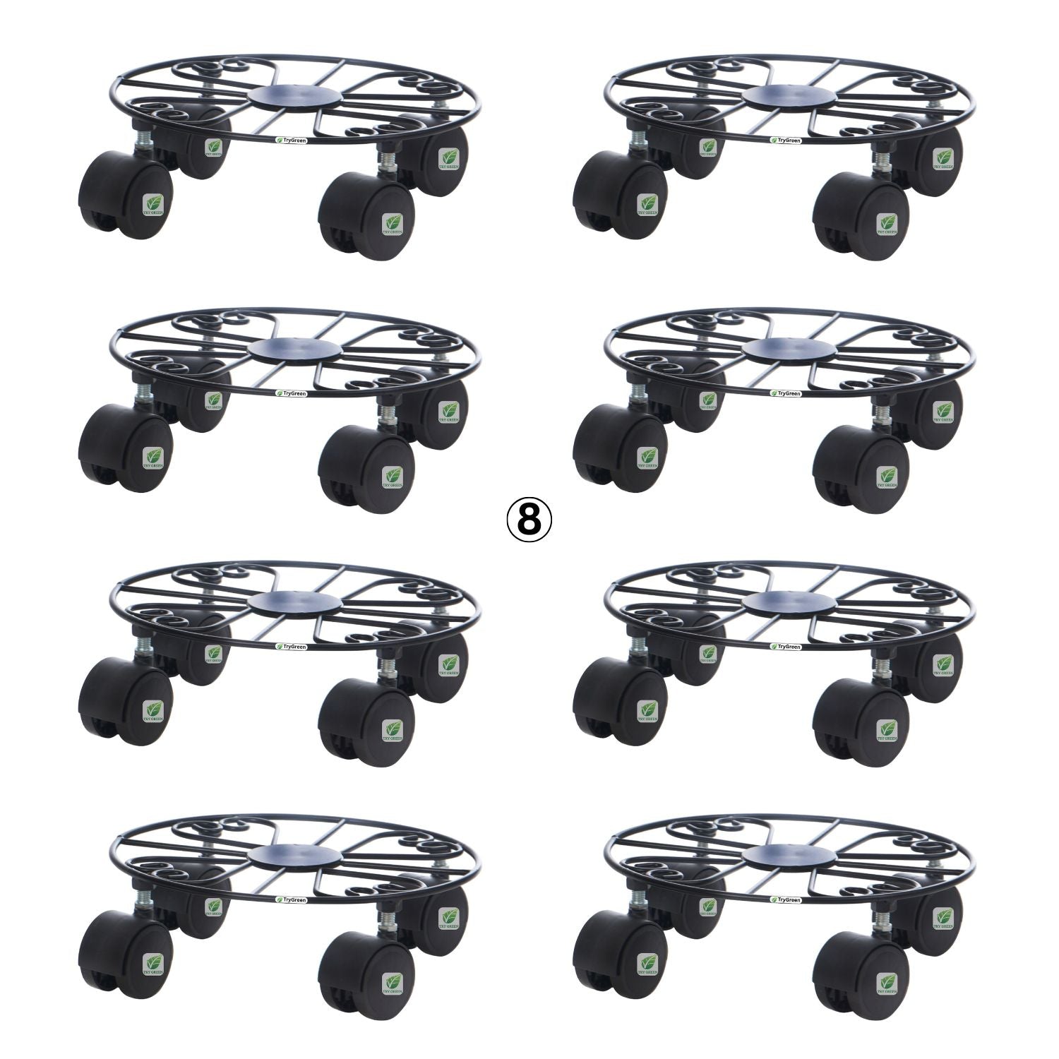 TryGreen Fyra Wheel Rolling Plant Stand for Planters