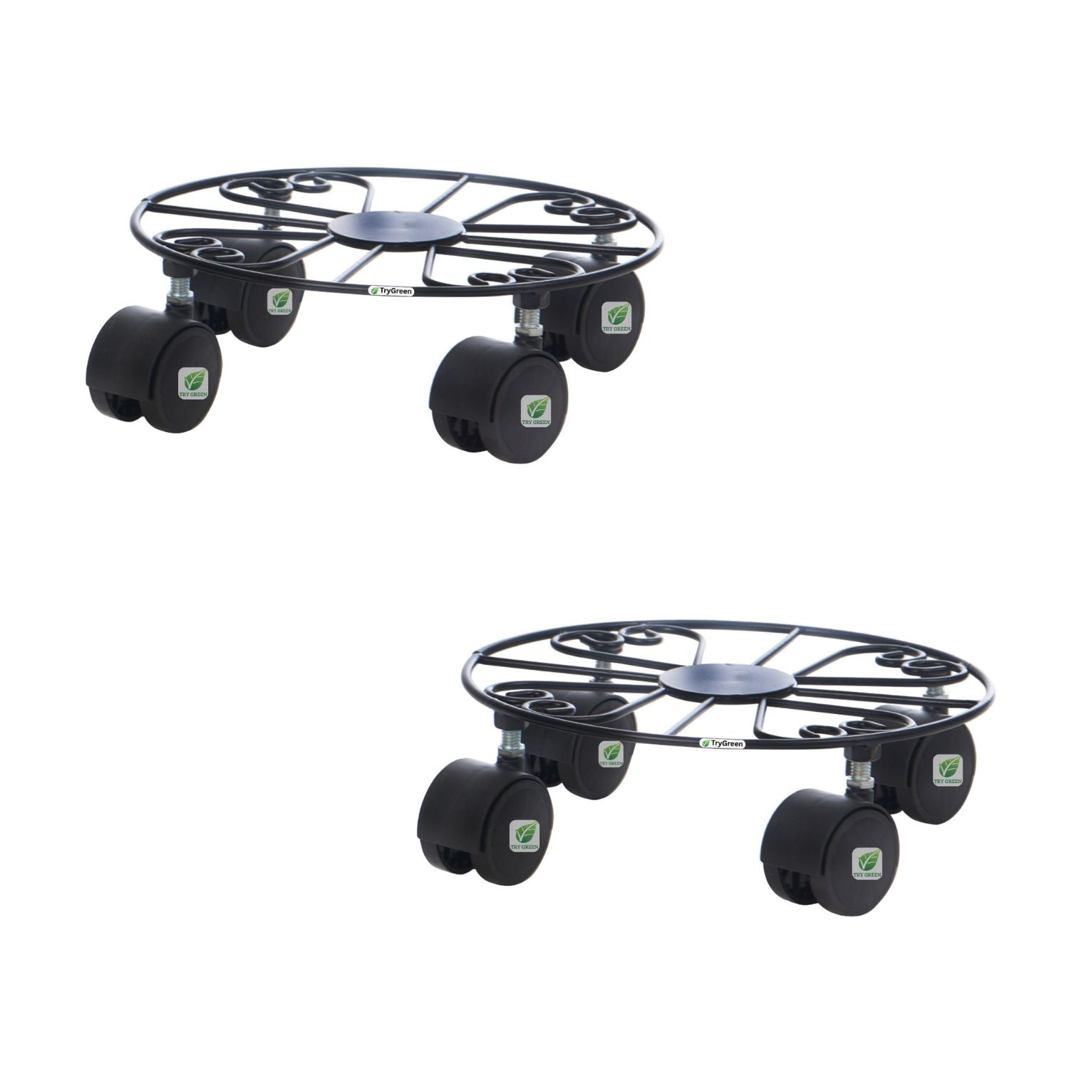 TryGreen Fyra Wheel Rolling Plant Stand for Planters