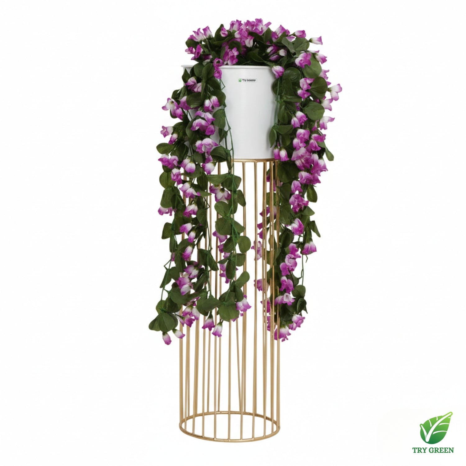 TryGreen- Tumble Stylish Pots with Stands for Elegant Spaces(White)