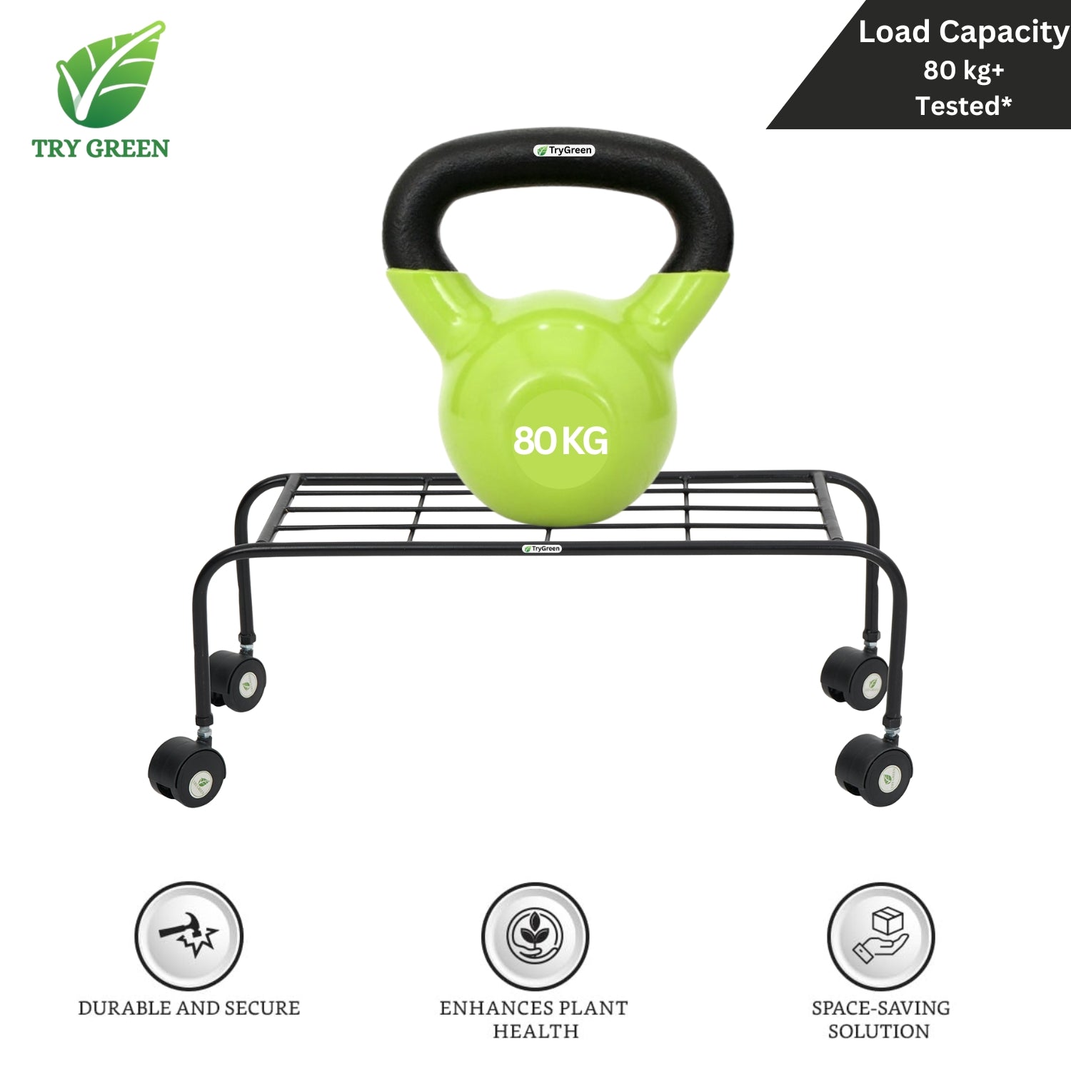 TryGreen Plux Wheel Rolling Plant Stand for Planters