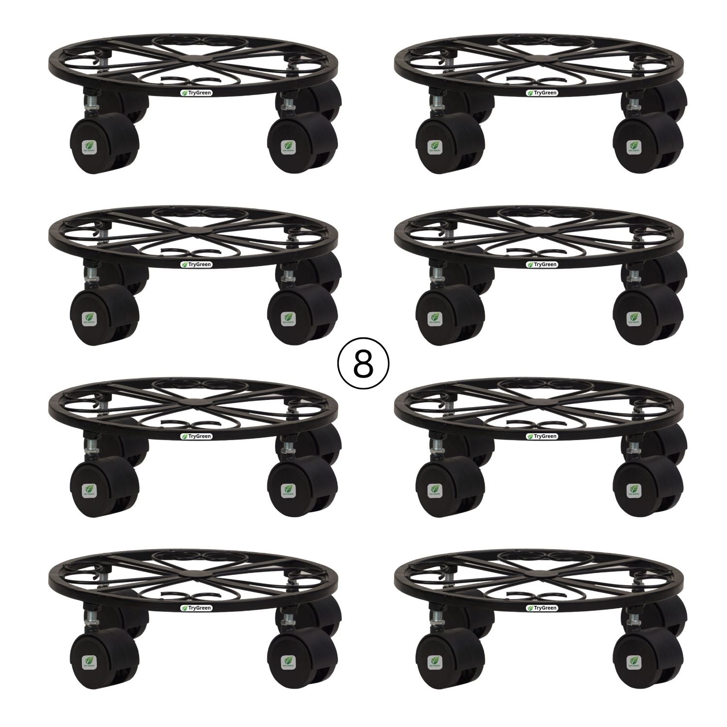 TryGreen Luna Wheel Rolling Plant Stand for Planters