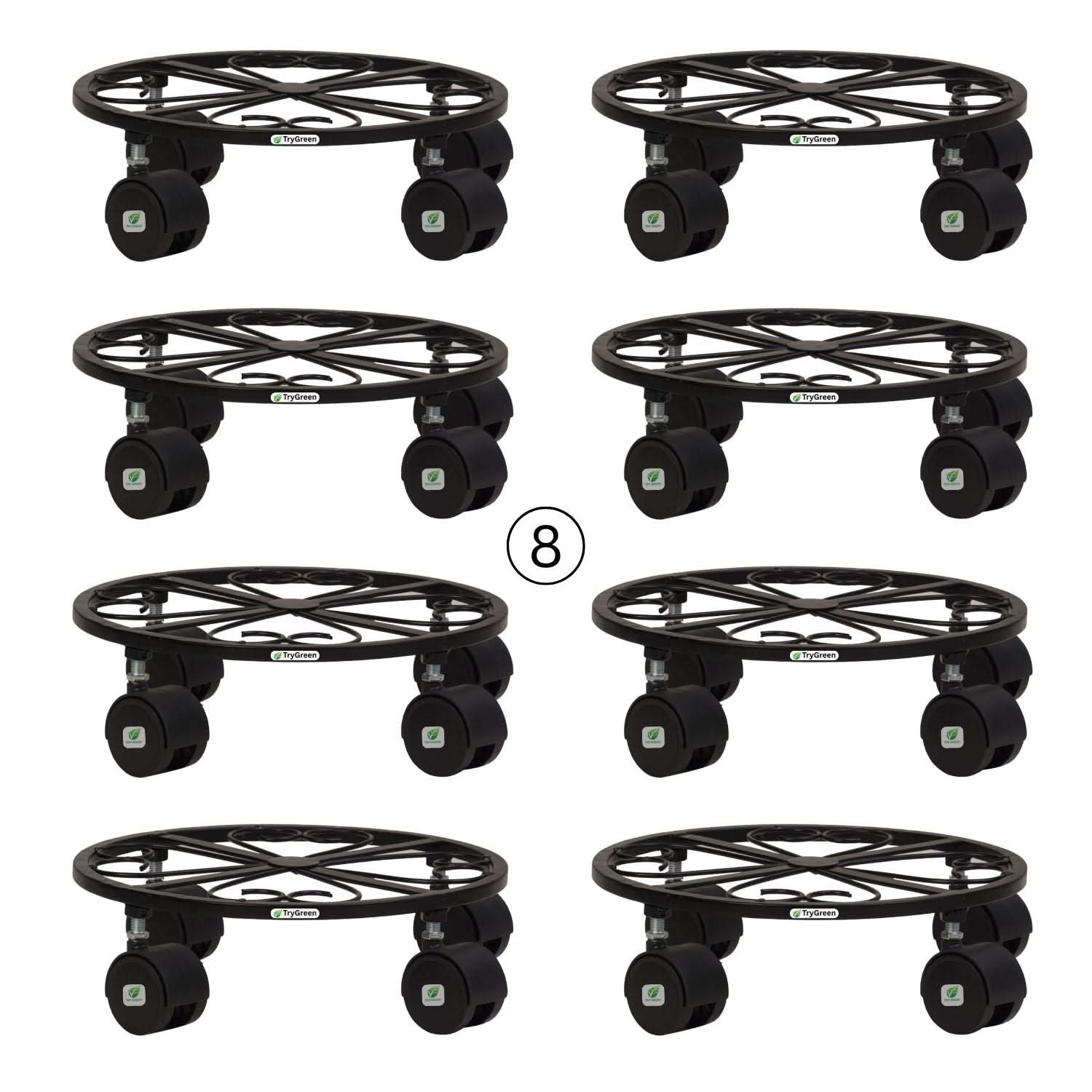 TryGreen Luna Wheel Rolling Plant Stand for Planters