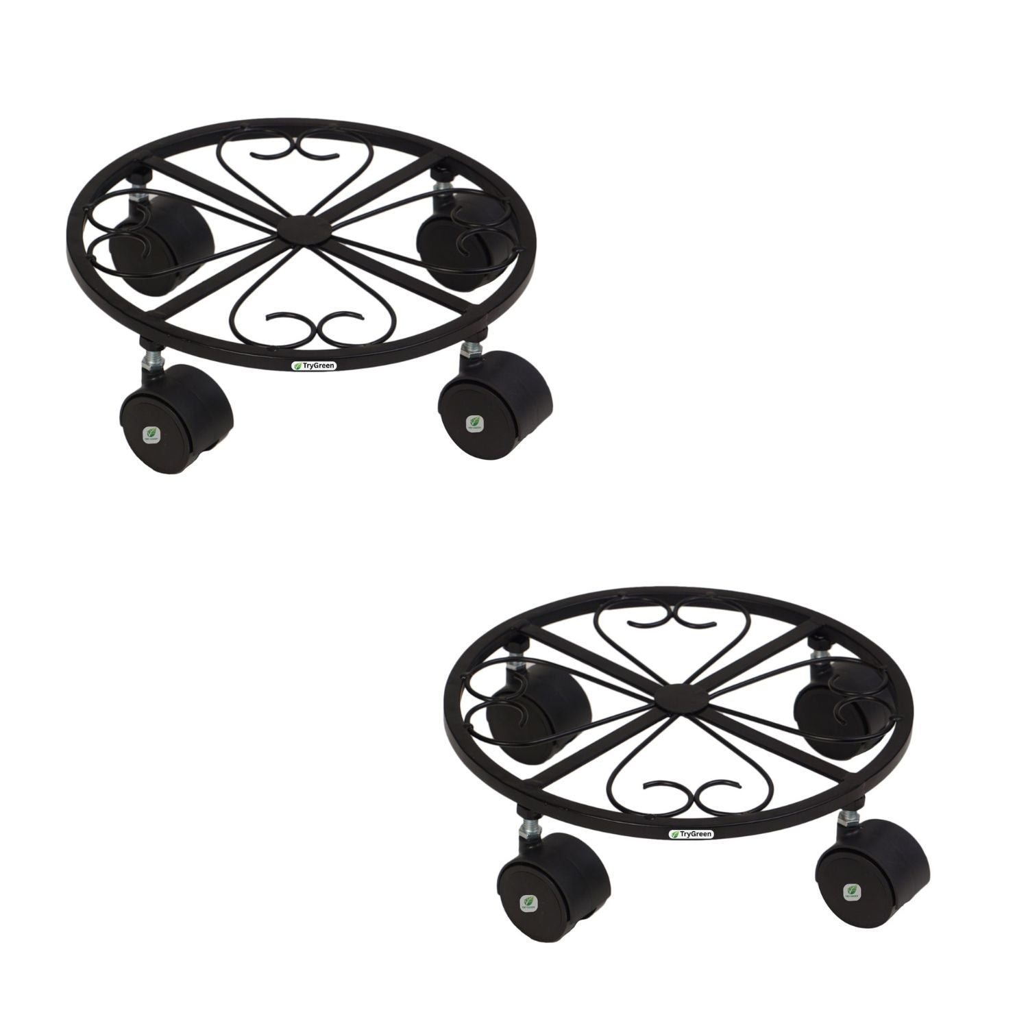 TryGreen Luna Wheel Rolling Plant Stand for Planters