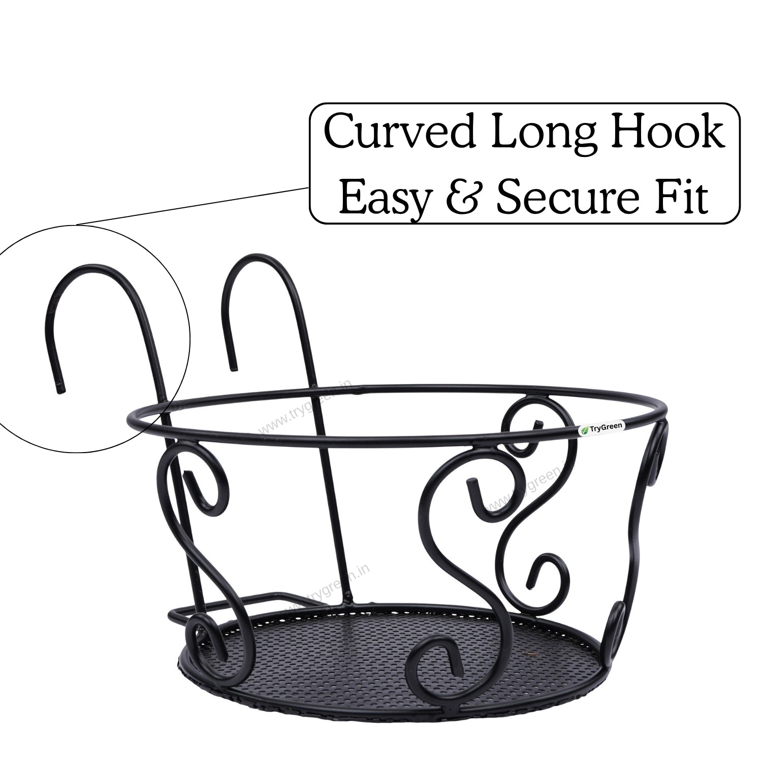 TryGreen – Owra Metal Railing Stand for Balcony & Railing Decor