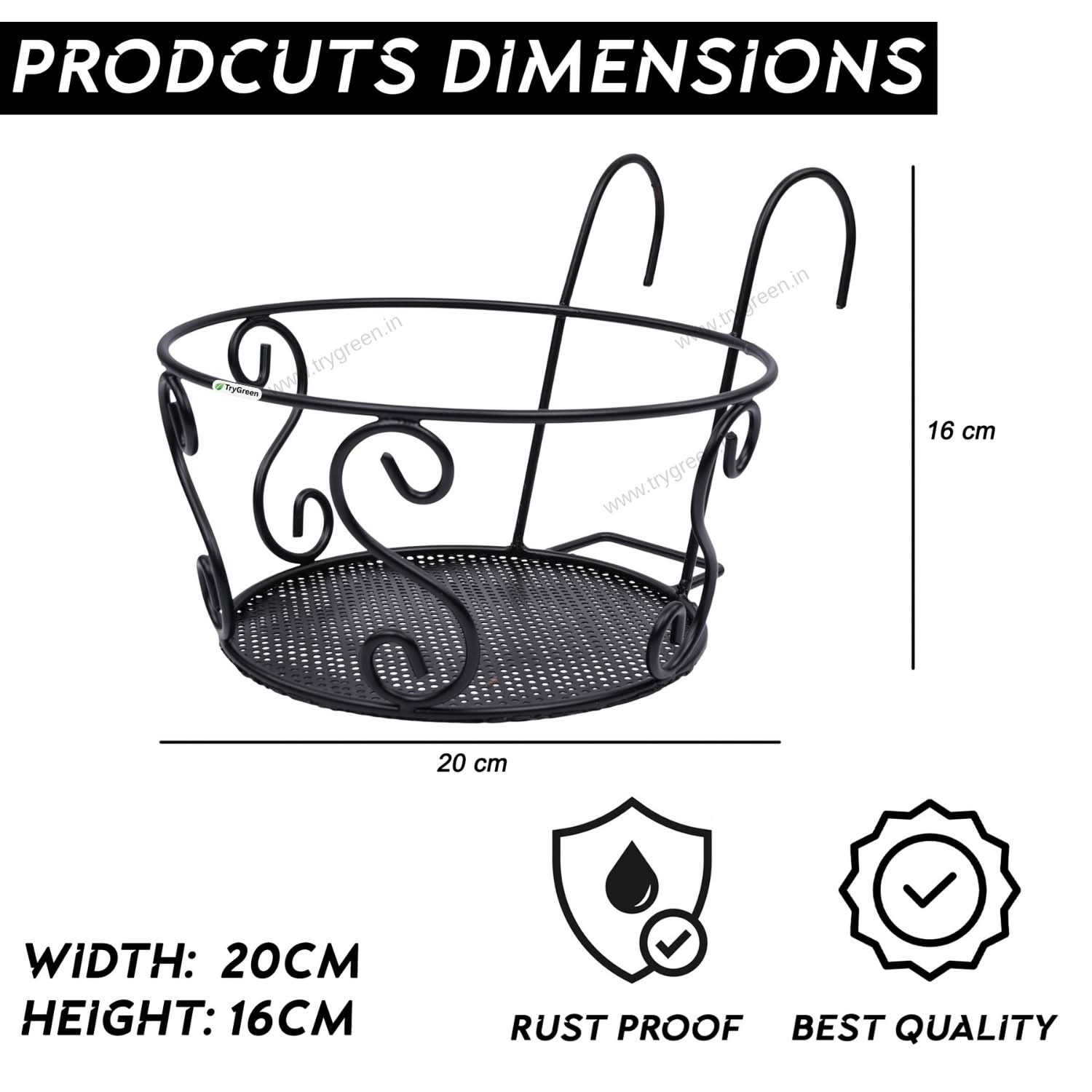 TryGreen – Owra Metal Railing Stand for Balcony & Railing Decor