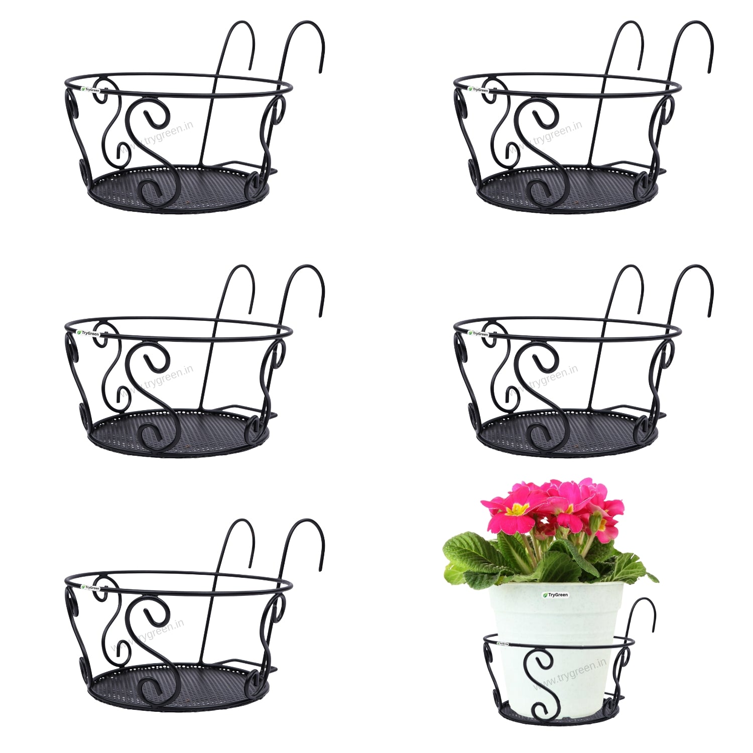 TryGreen – Owra Metal Railing Stand for Balcony & Railing Decor