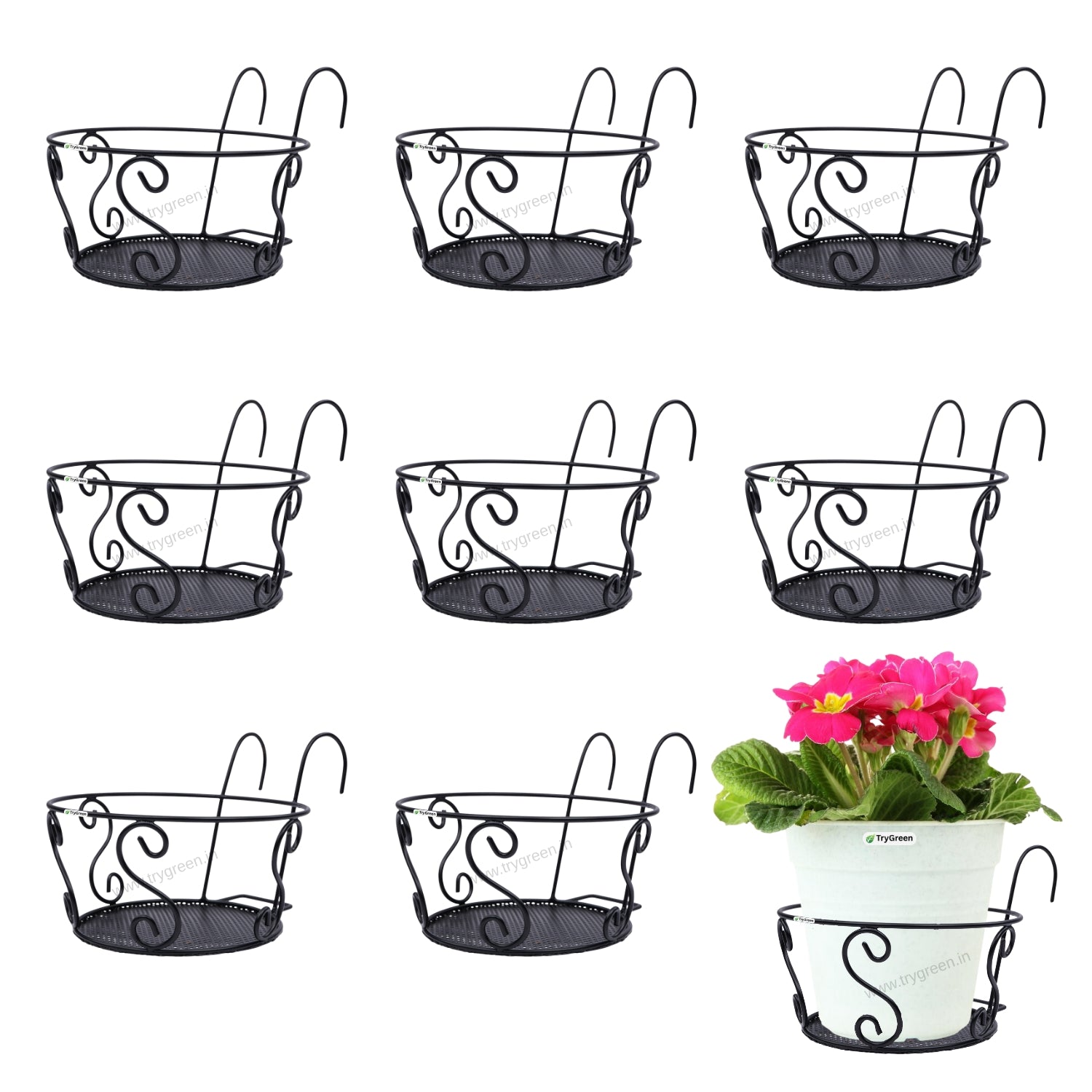 TryGreen – Owra Metal Railing Stand for Balcony & Railing Decor