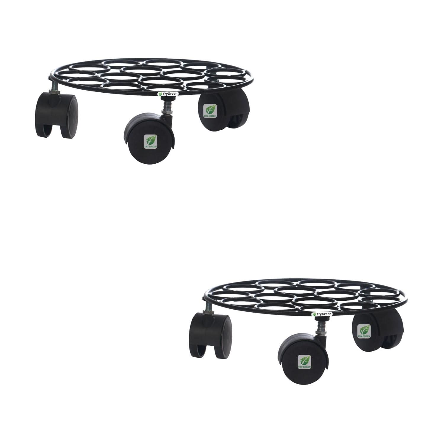 TryGreen Rings Wheel Rolling Plant Stand for Planters