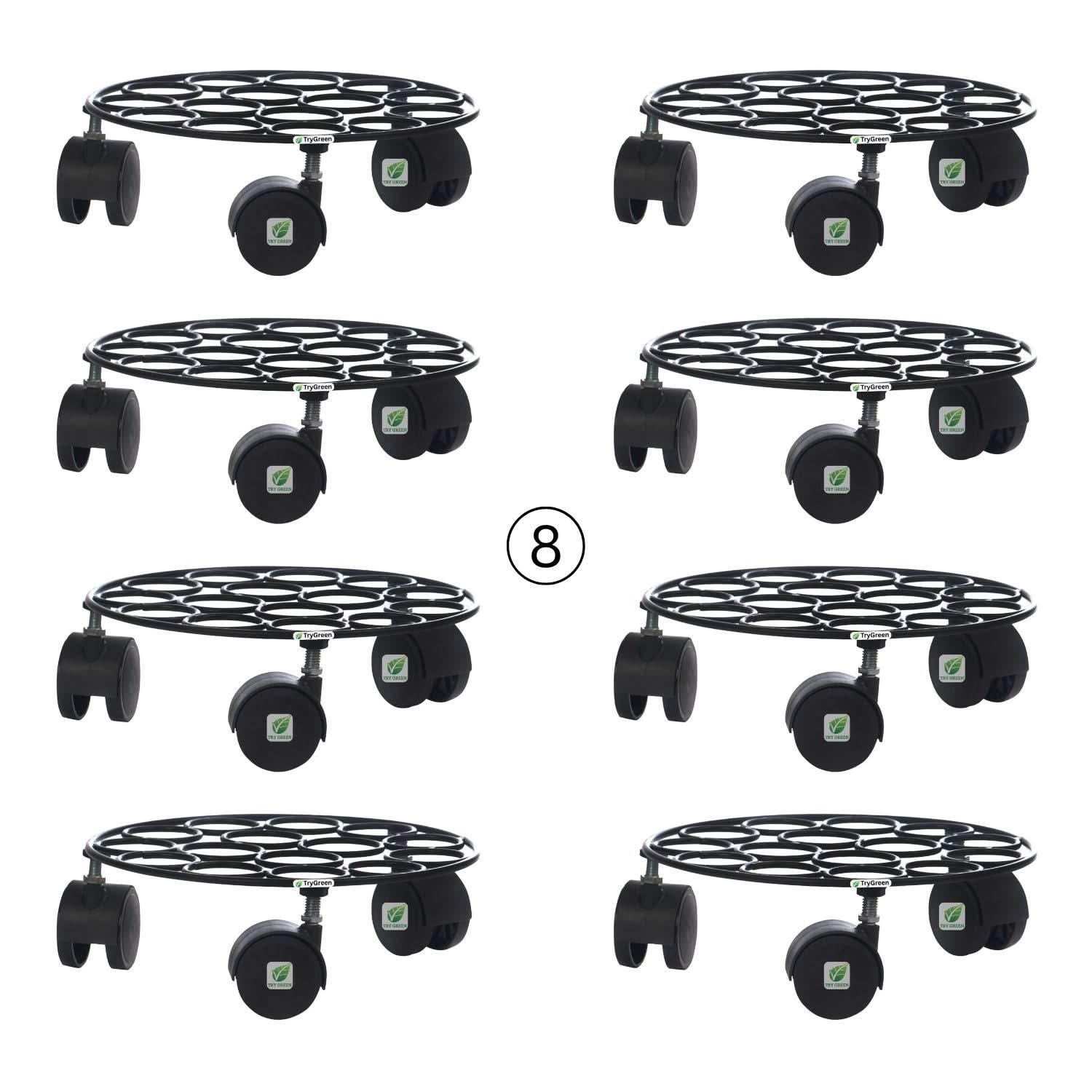 TryGreen Rings Wheel Rolling Plant Stand for Planters