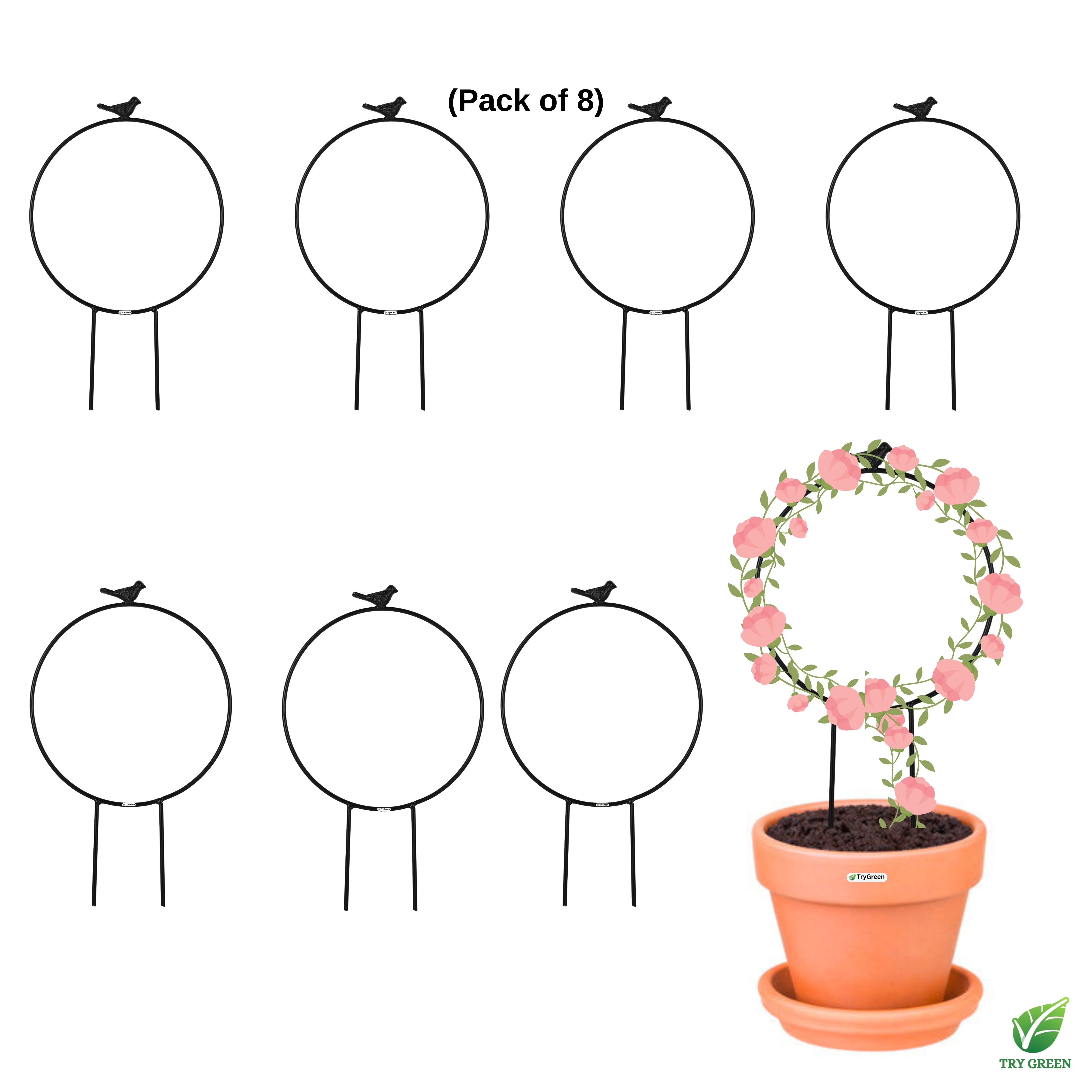 TryGreen- Round Shape Strong Support Stakes for Garden