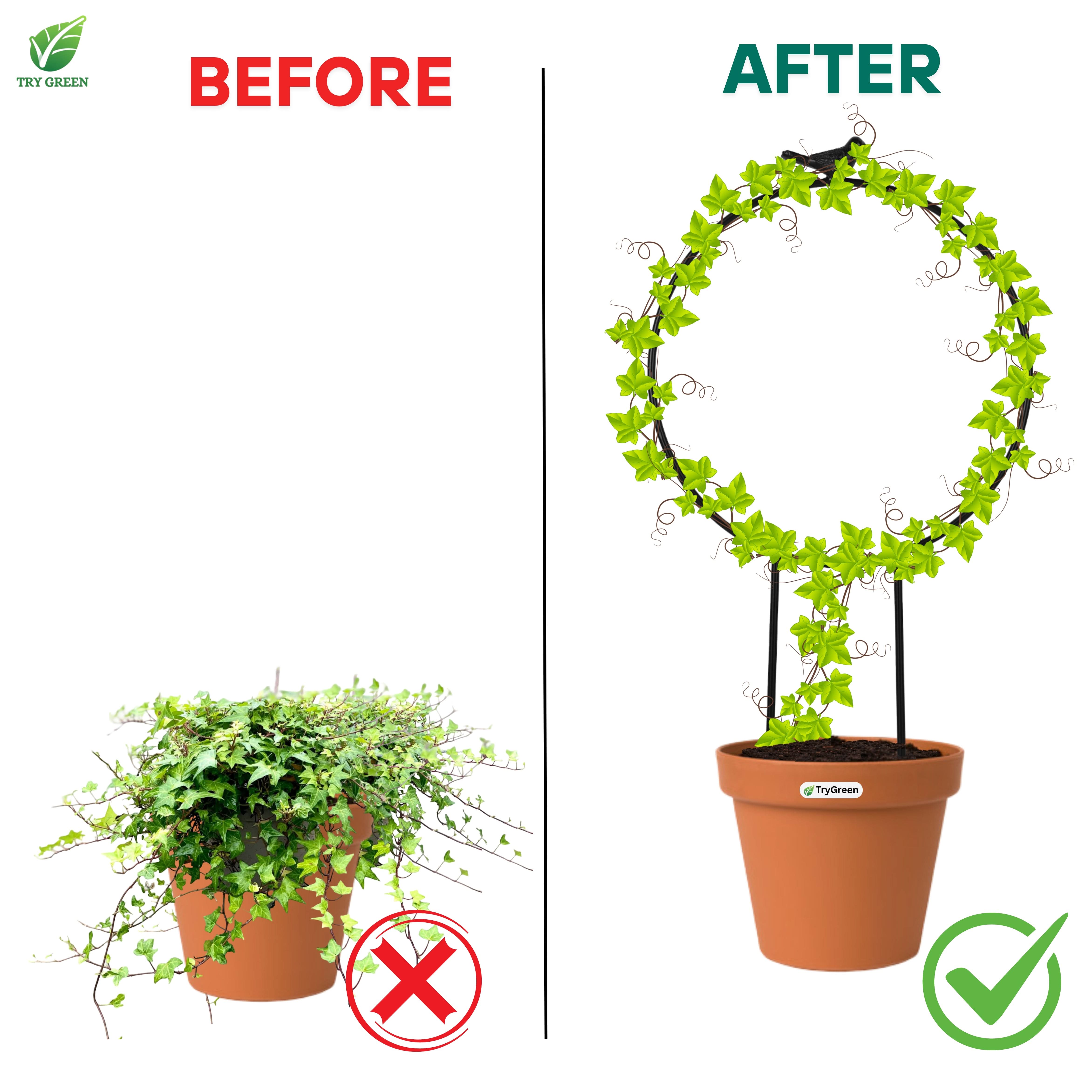 TryGreen- Round Shape Strong Support Stakes for Garden