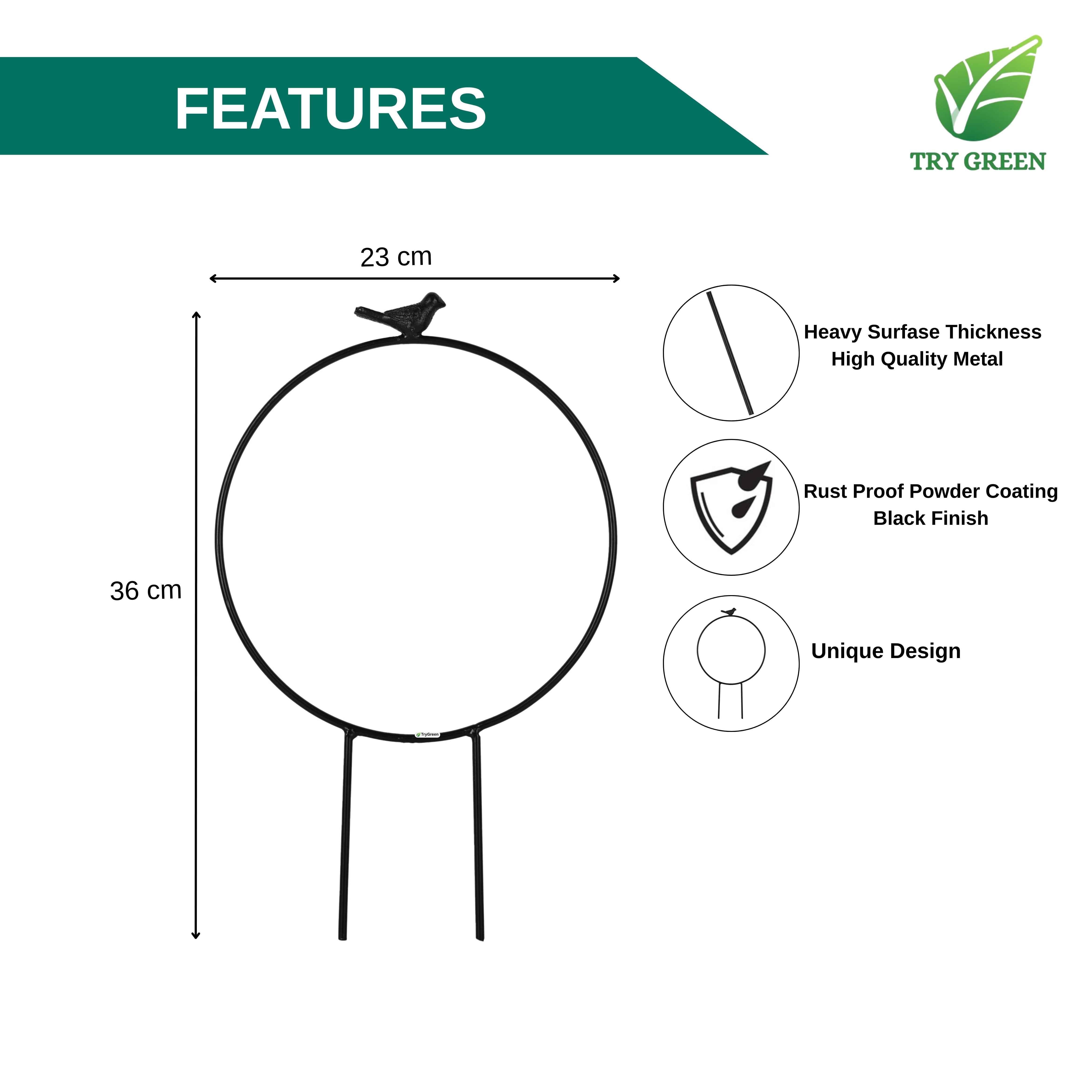 TryGreen- Round Shape Strong Support Stakes for Garden