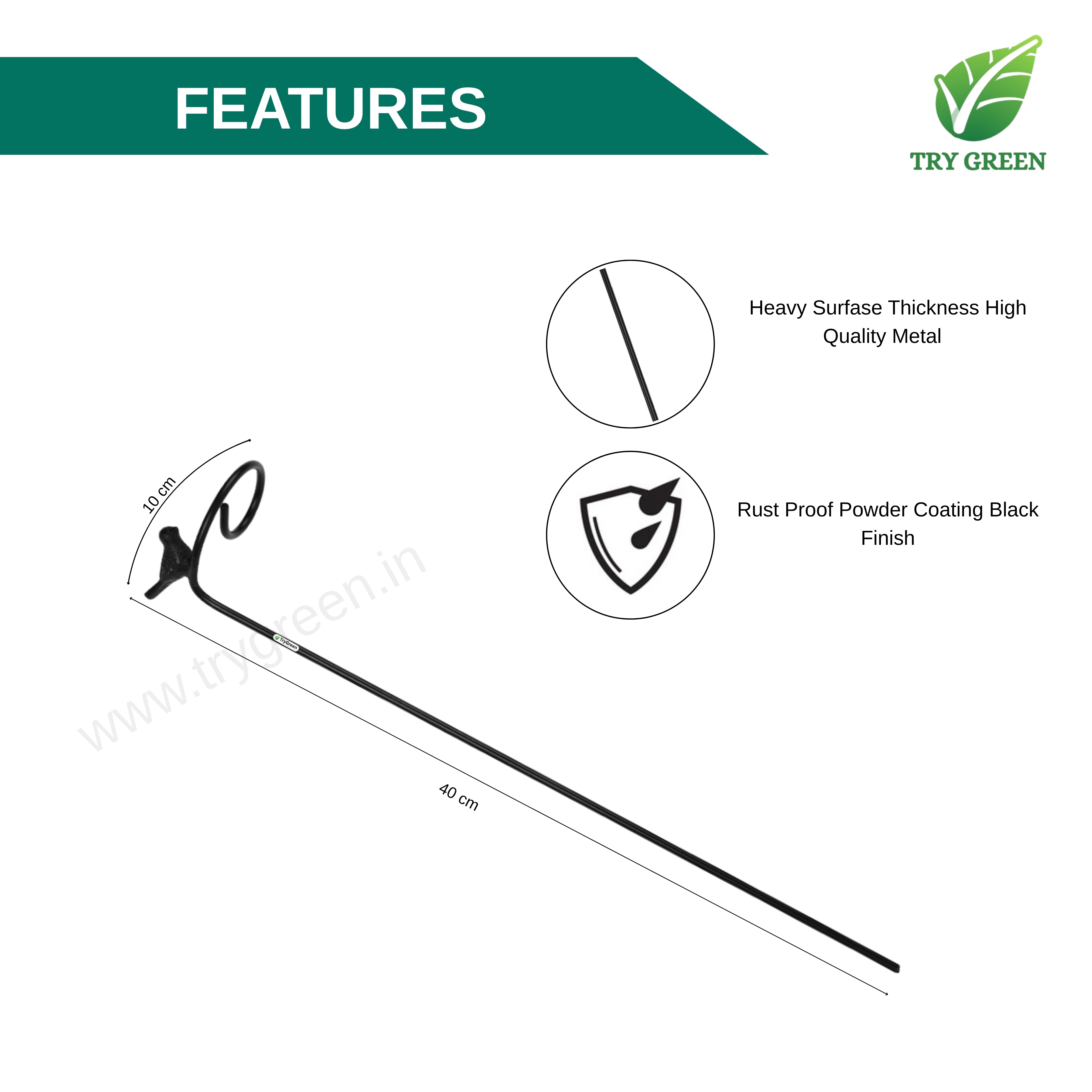 TryGreen- Single Strong Support Stakes for Garden