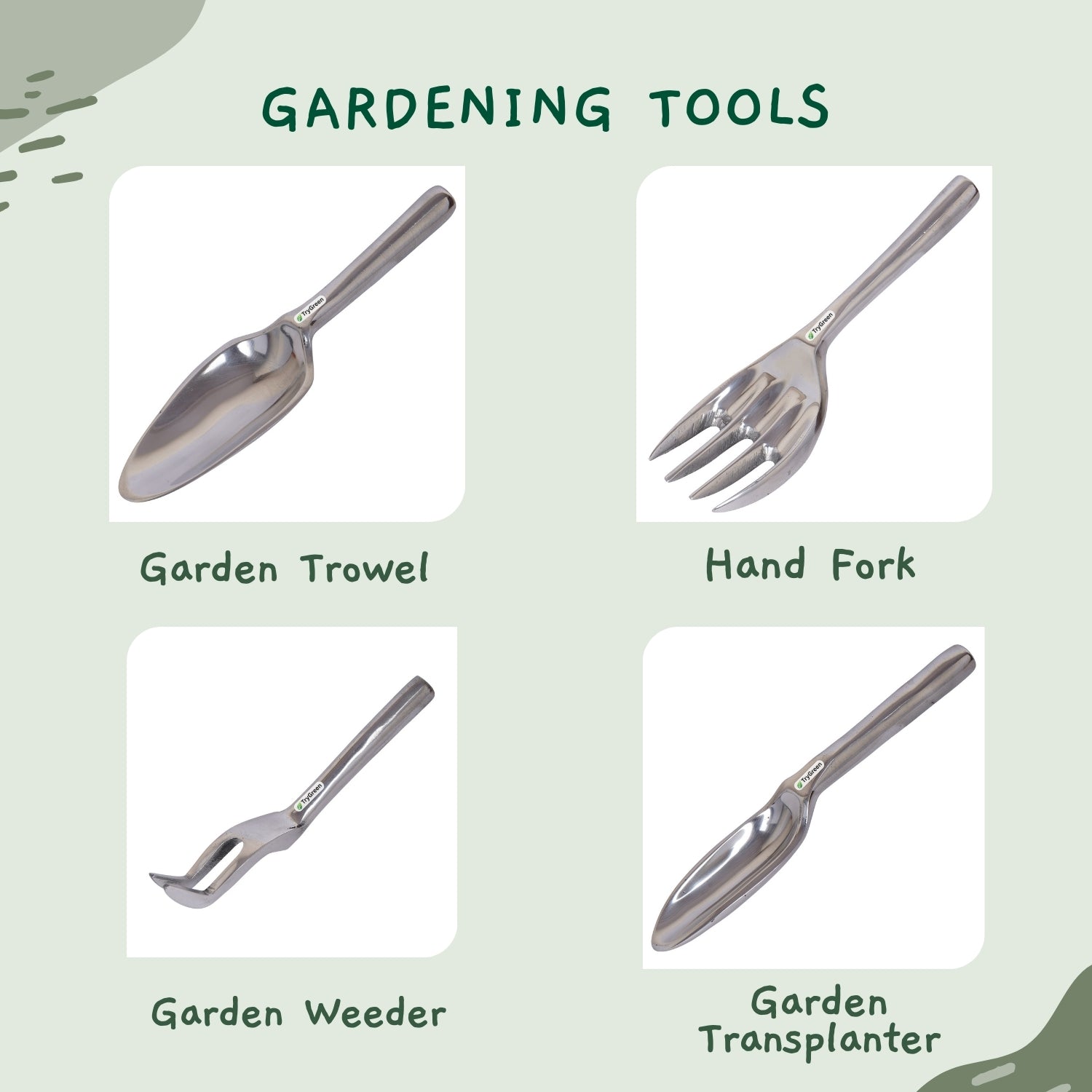 TryGreen Alum Tool Kit for Plants in Wooden Box