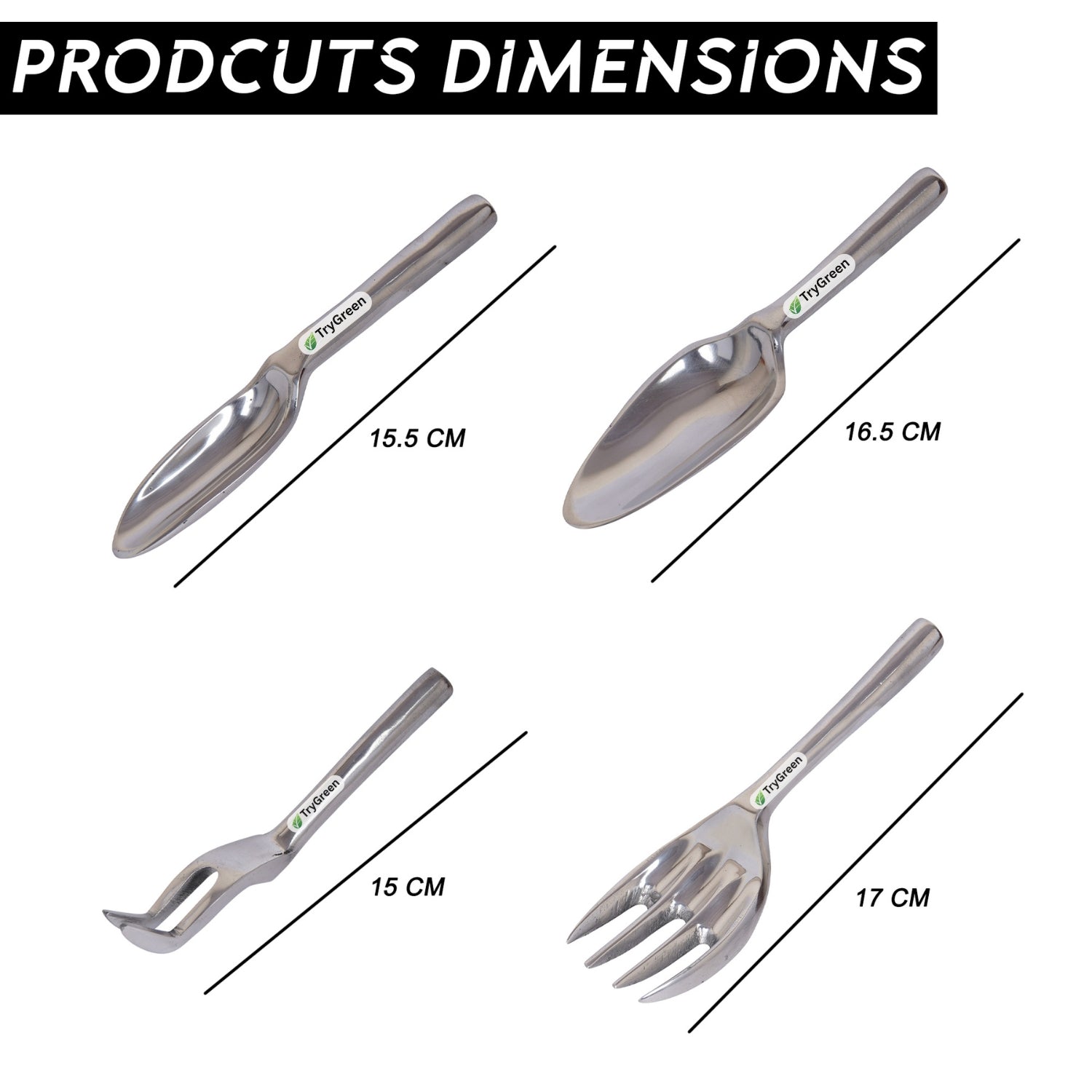 TryGreen Alum Tool Kit for Plants in Wooden Box