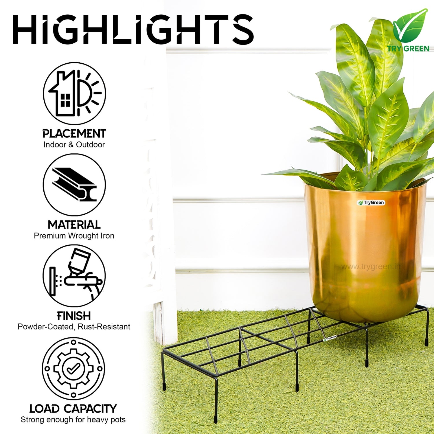 TryGreen Triple# Pot Stands for Indoor and Outdoor