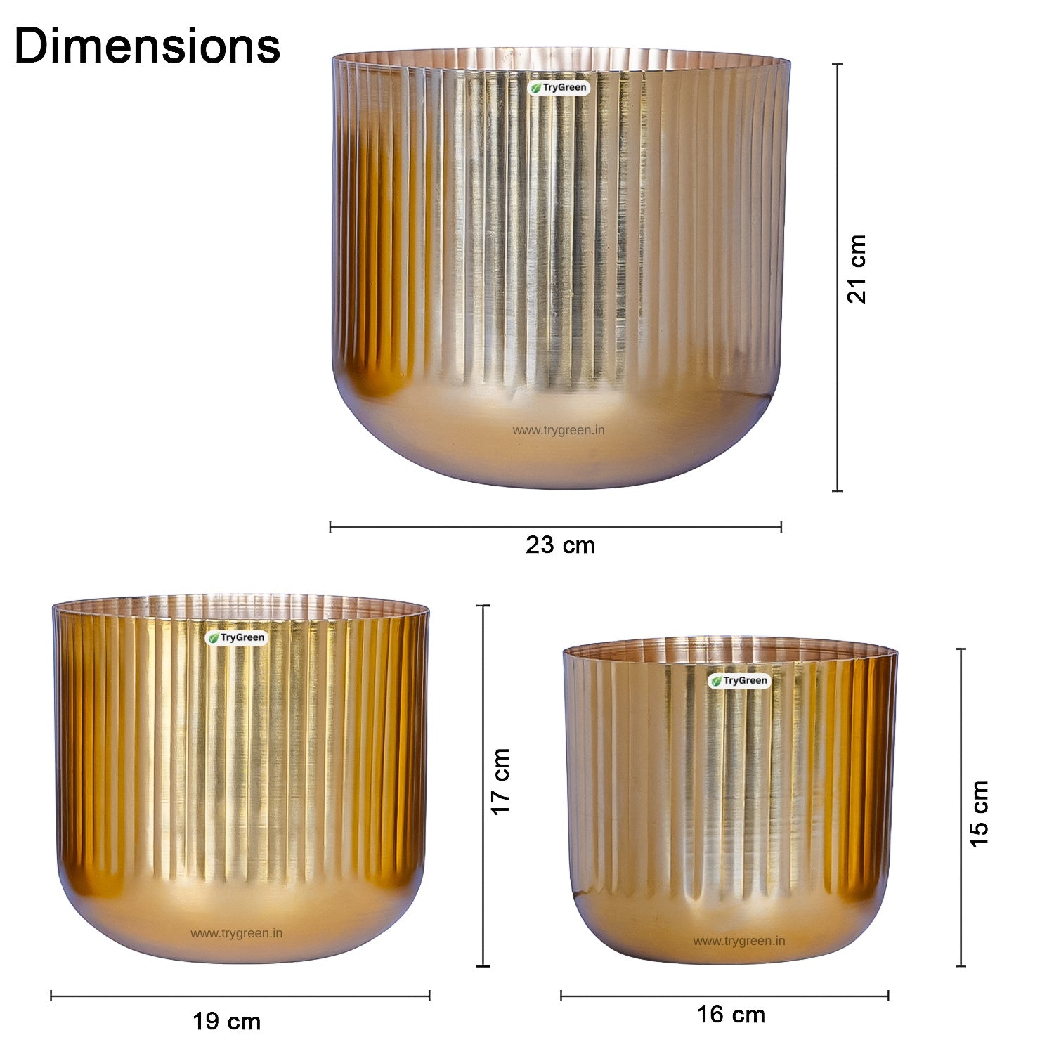 TryGreen String Metal Planters (Set of 3)