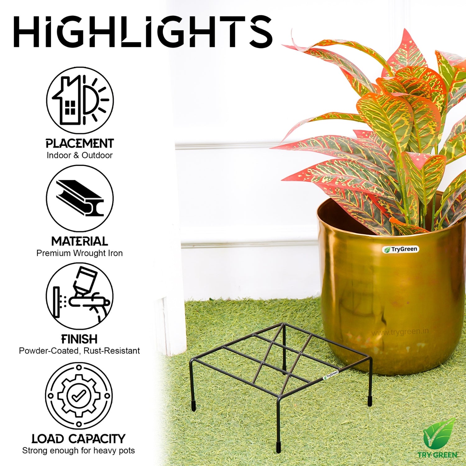 TryGreen Sill Pot Stands for Home and Garden Decor