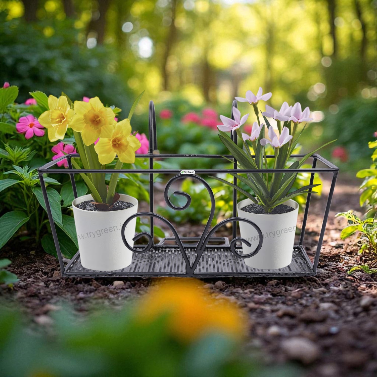 TryGreen – Alra Metal Railing Stand for Balcony & Railing Decor